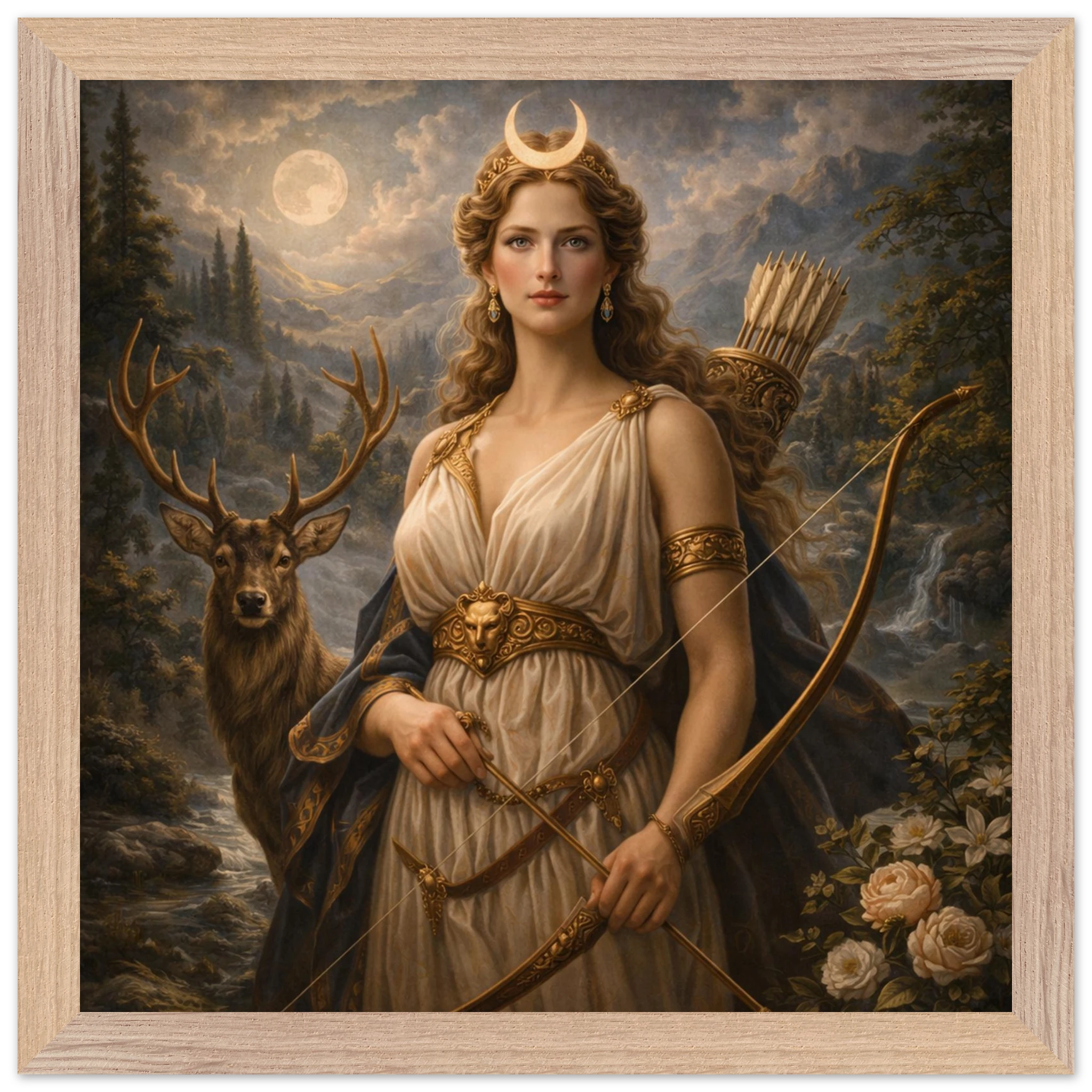 Diana – Mythologie Fine Art Print mit Rahmen | babasan