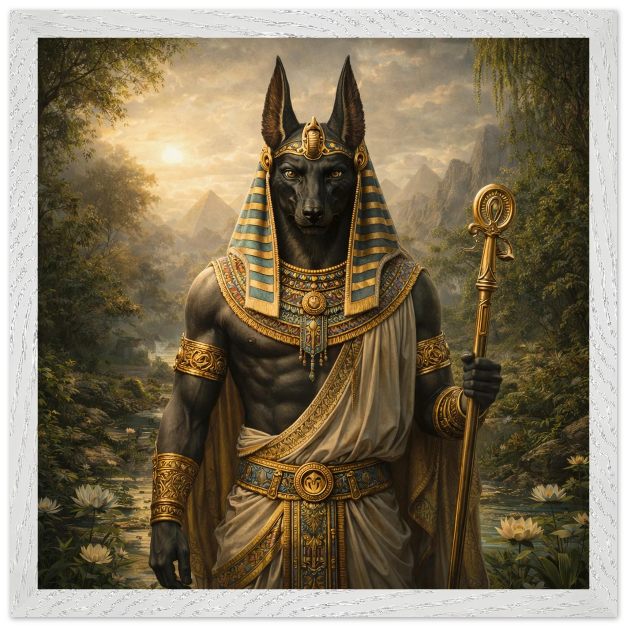 Anubis – Mythologie Fine Art Print mit Rahmen | babasan