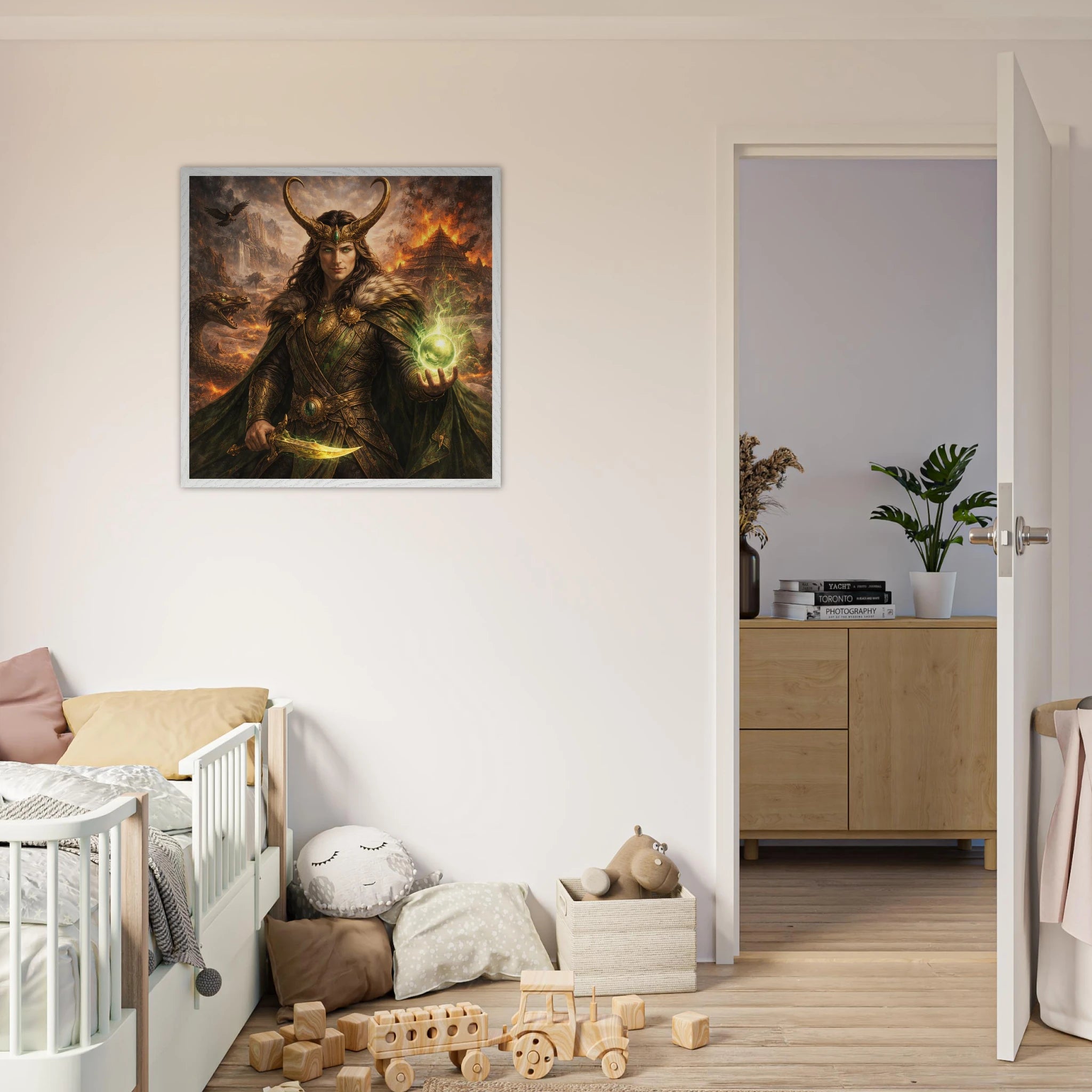 Loki – Mythologie Fine Art Print mit Rahmen | babasan