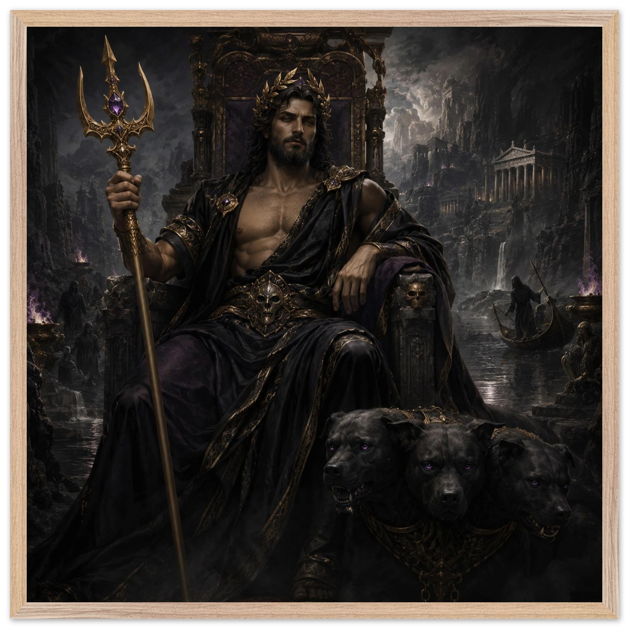 Hades – Mythologie Fine Art Print mit Rahmen | babasan