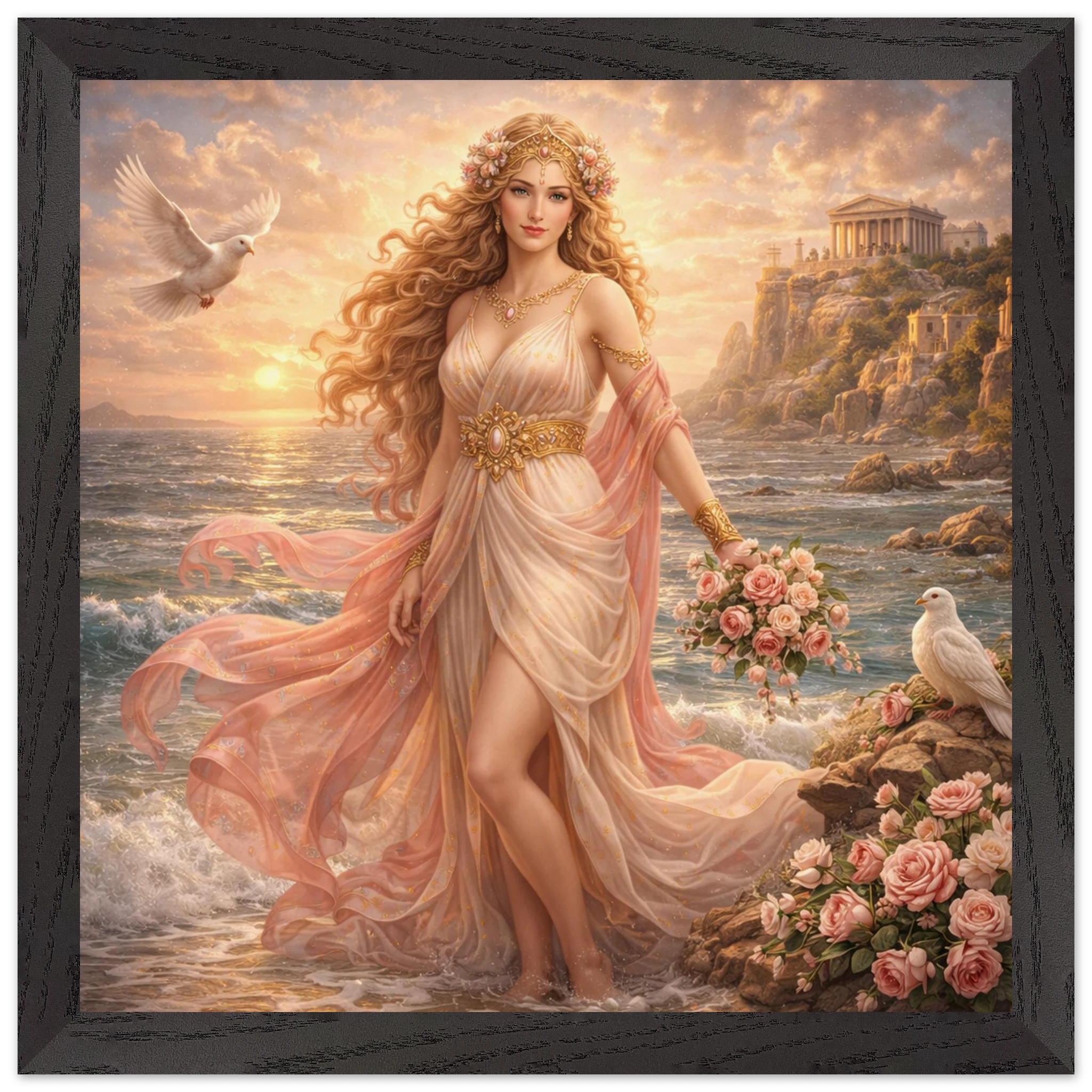 Aphrodite – Mythologie Fine Art Print mit Rahmen | babasan