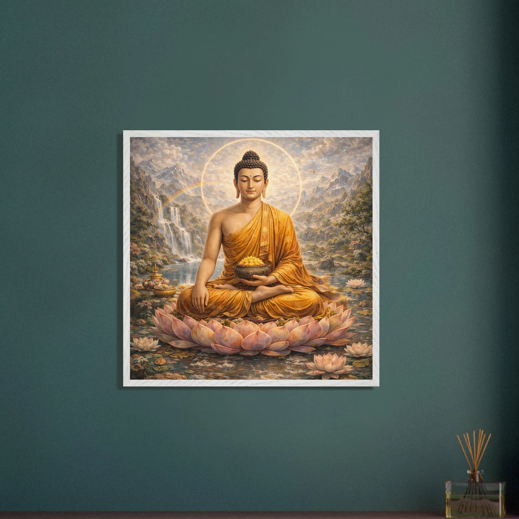 Shakyamuni Buddha – Mythologie Fine Art Print mit Rahmen | babasan