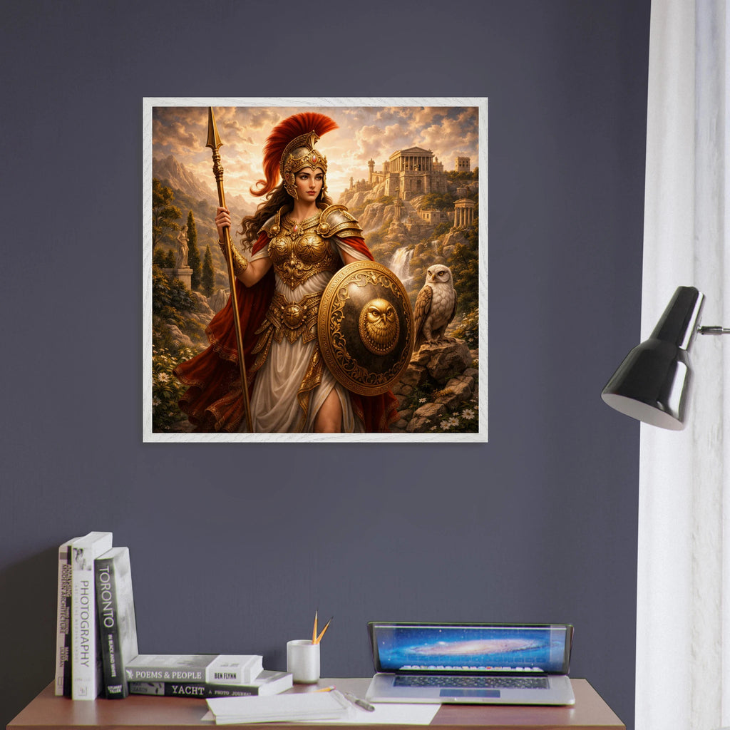 Athena – Mythologie Fine Art Print mit Rahmen | babasan