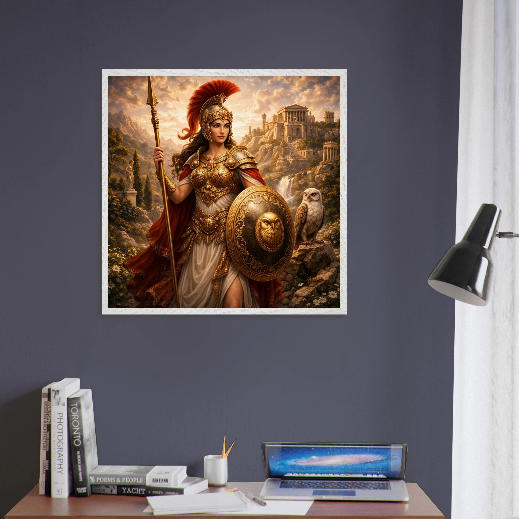 Athena – Mythologie Fine Art Print mit Rahmen | babasan