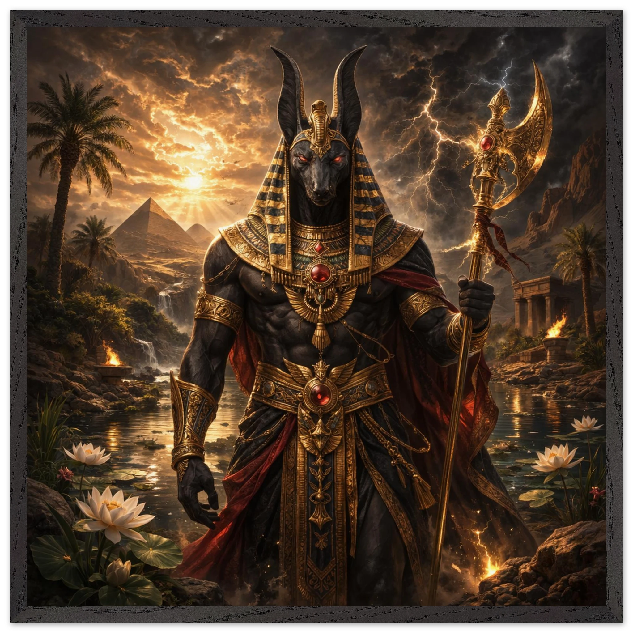 Seth – Mythologie Fine Art Print mit Rahmen | babasan