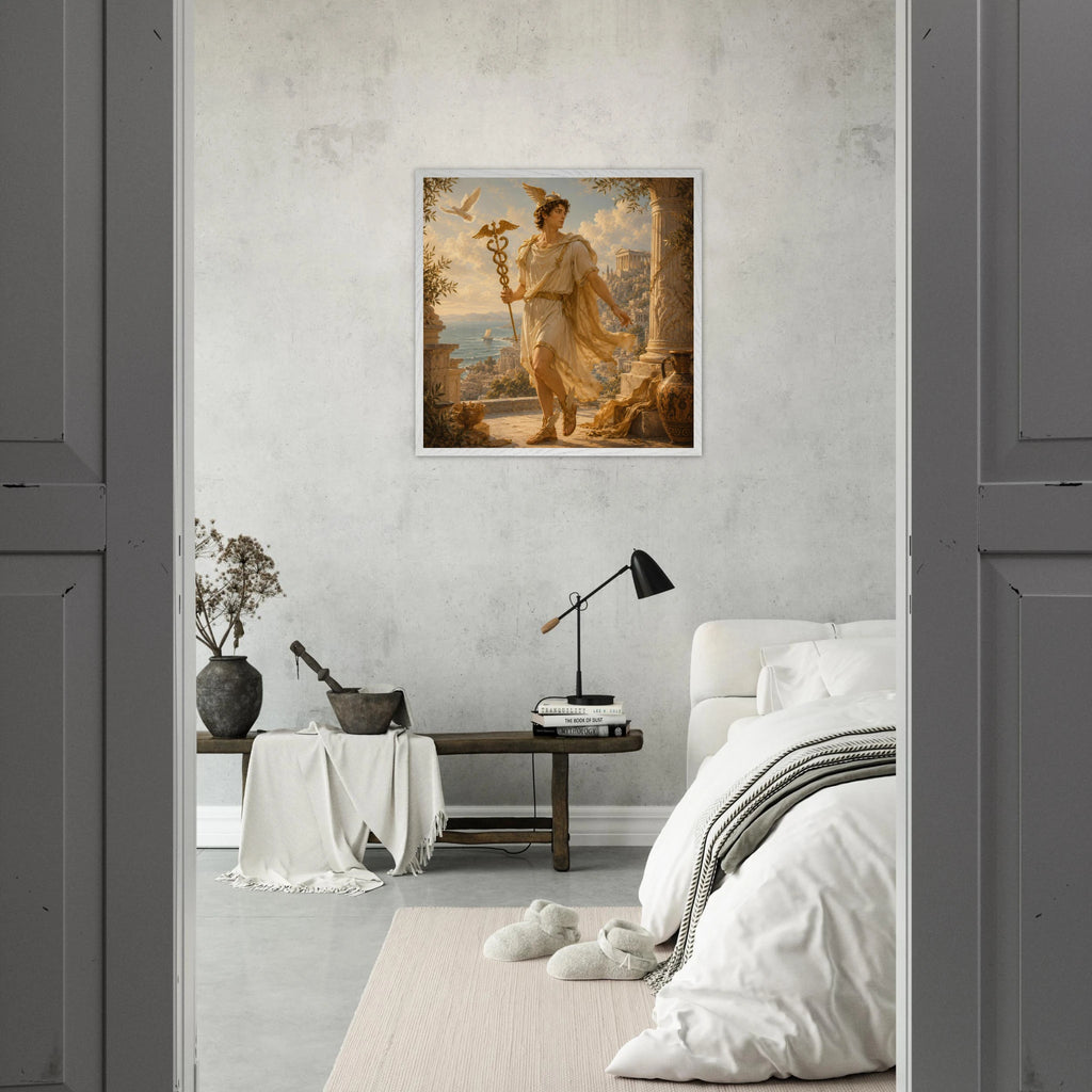 Hermes – Mythologie Fine Art Print mit Rahmen | babasan