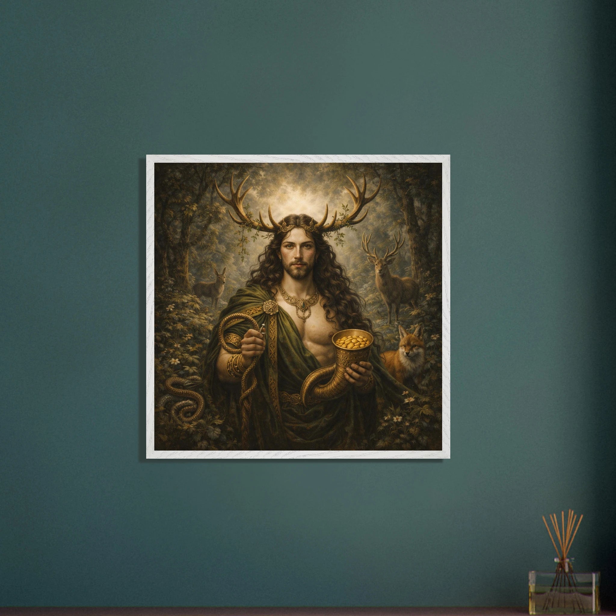 Cernunnos – Mythologie Fine Art Print mit Rahmen | babasan