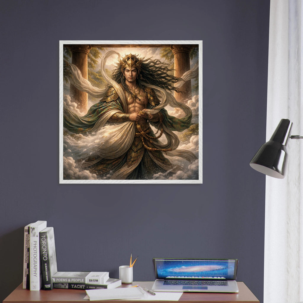 Fūjin – Mythologie Fine Art Print mit Rahmen | babasan