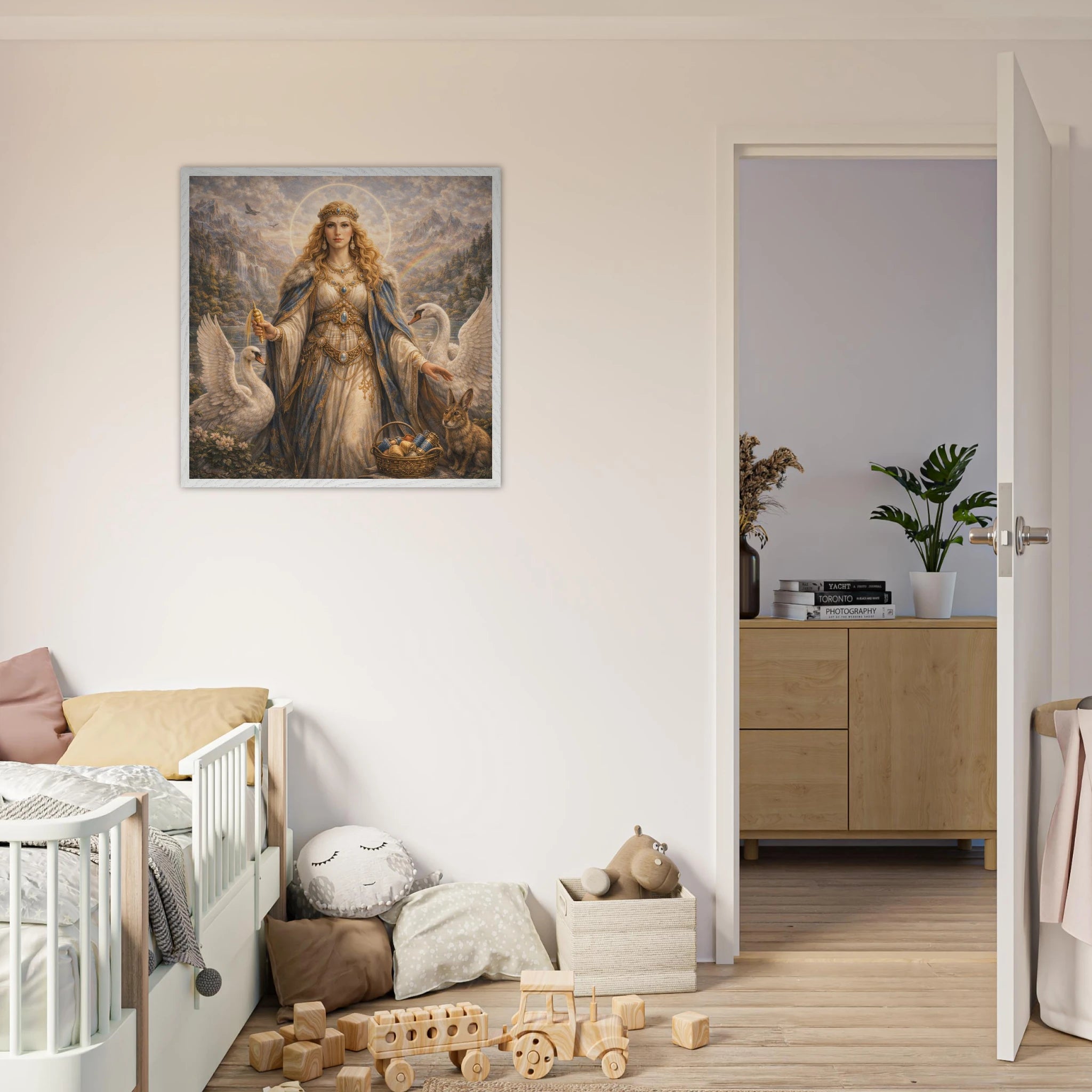 Frigg – Mythologie Fine Art Print mit Rahmen | babasan