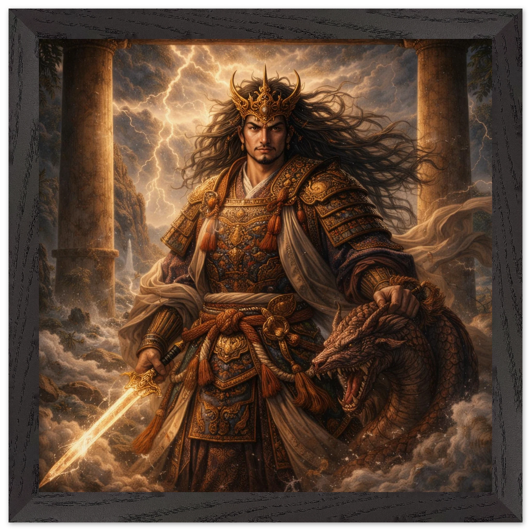 Susanoo – Mythologie Fine Art Print mit Rahmen | babasan