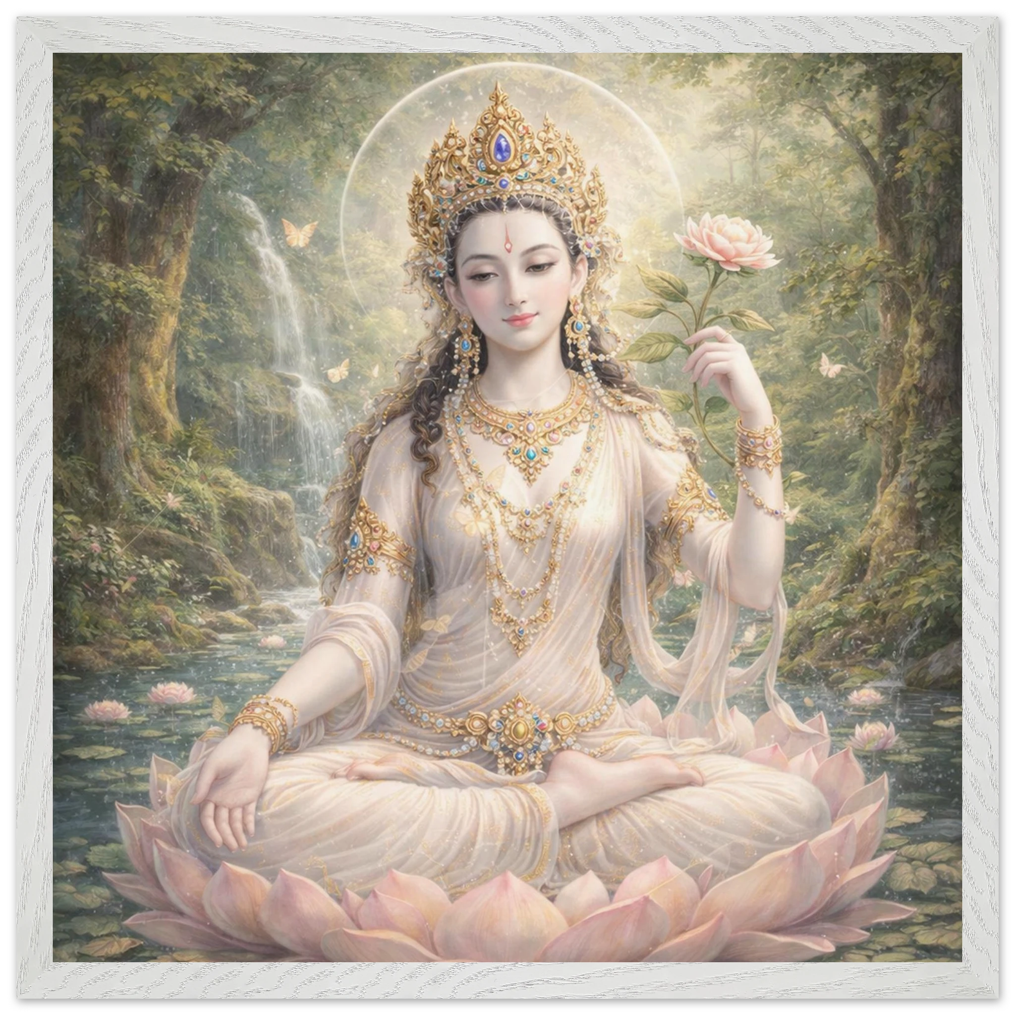 Weisse Tara – Mythologie Fine Art Print mit Rahmen | babasan