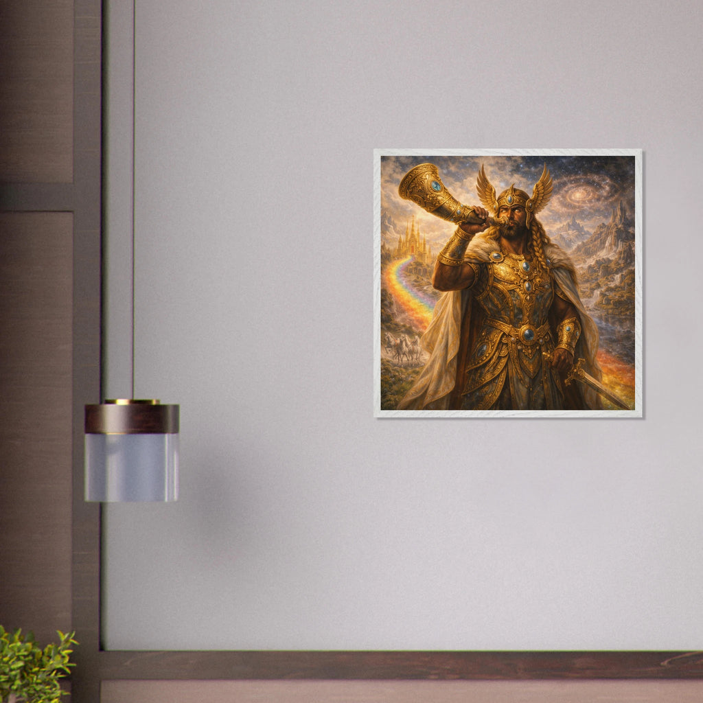 Heimdall – Mythologie Fine Art Print mit Rahmen | babasan