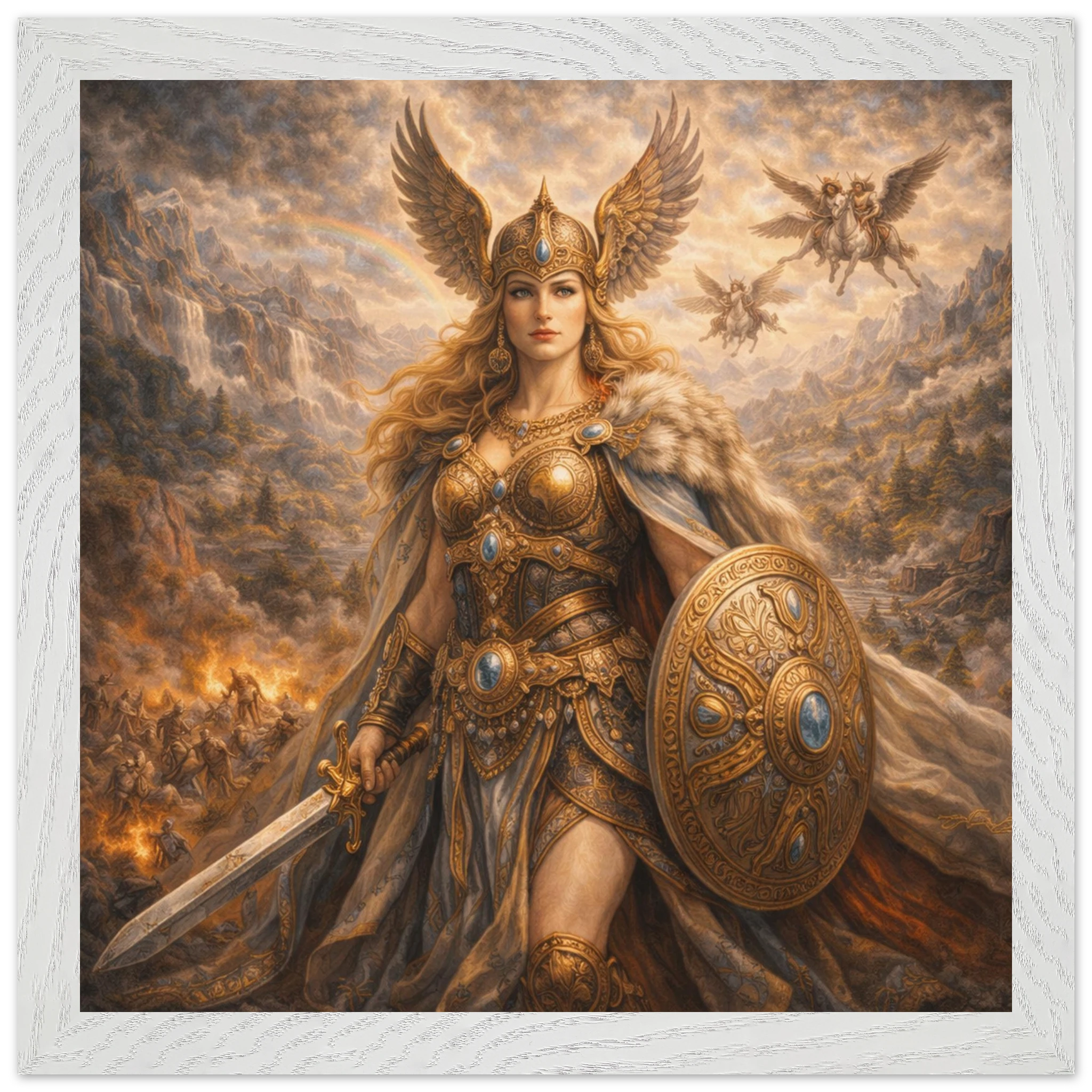 Walküre – Mythologie Fine Art Print mit Rahmen | babasan