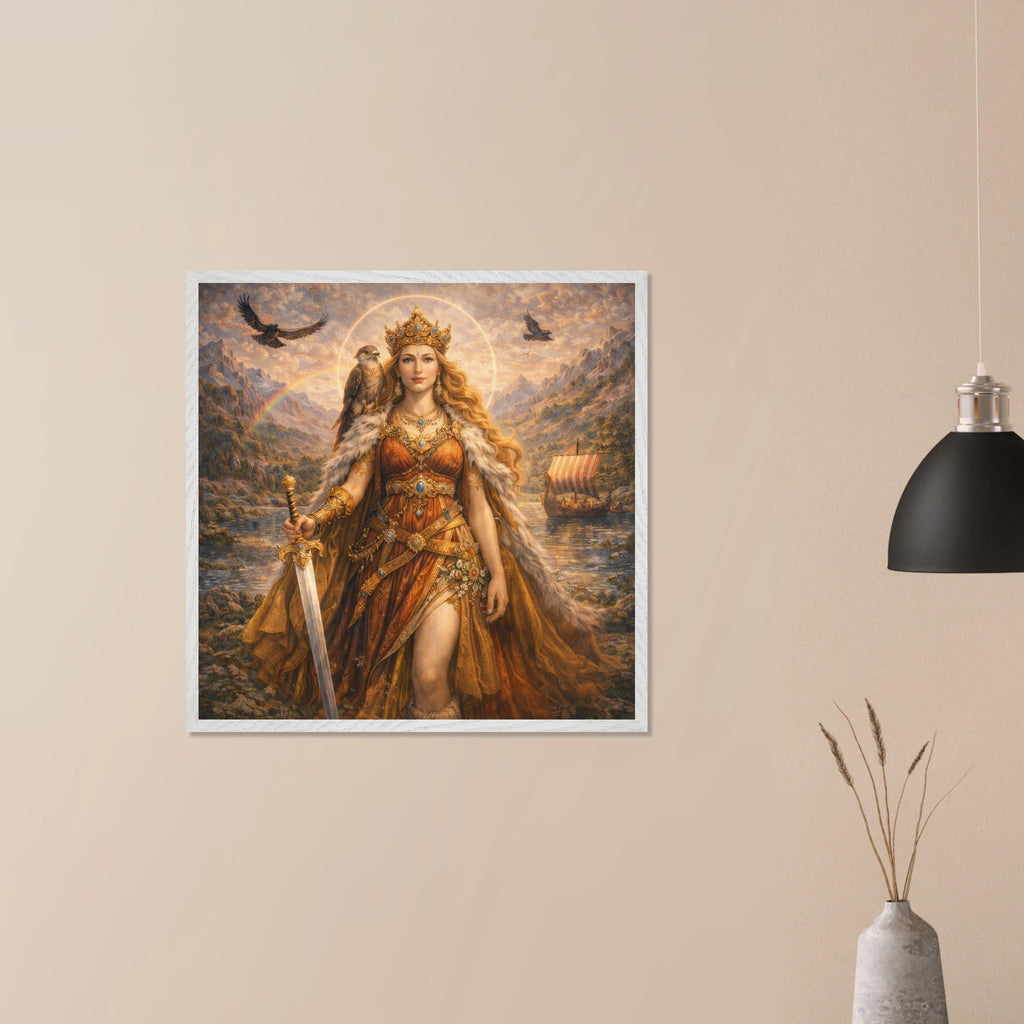 Freya – Mythologie Fine Art Print mit Rahmen | babasan