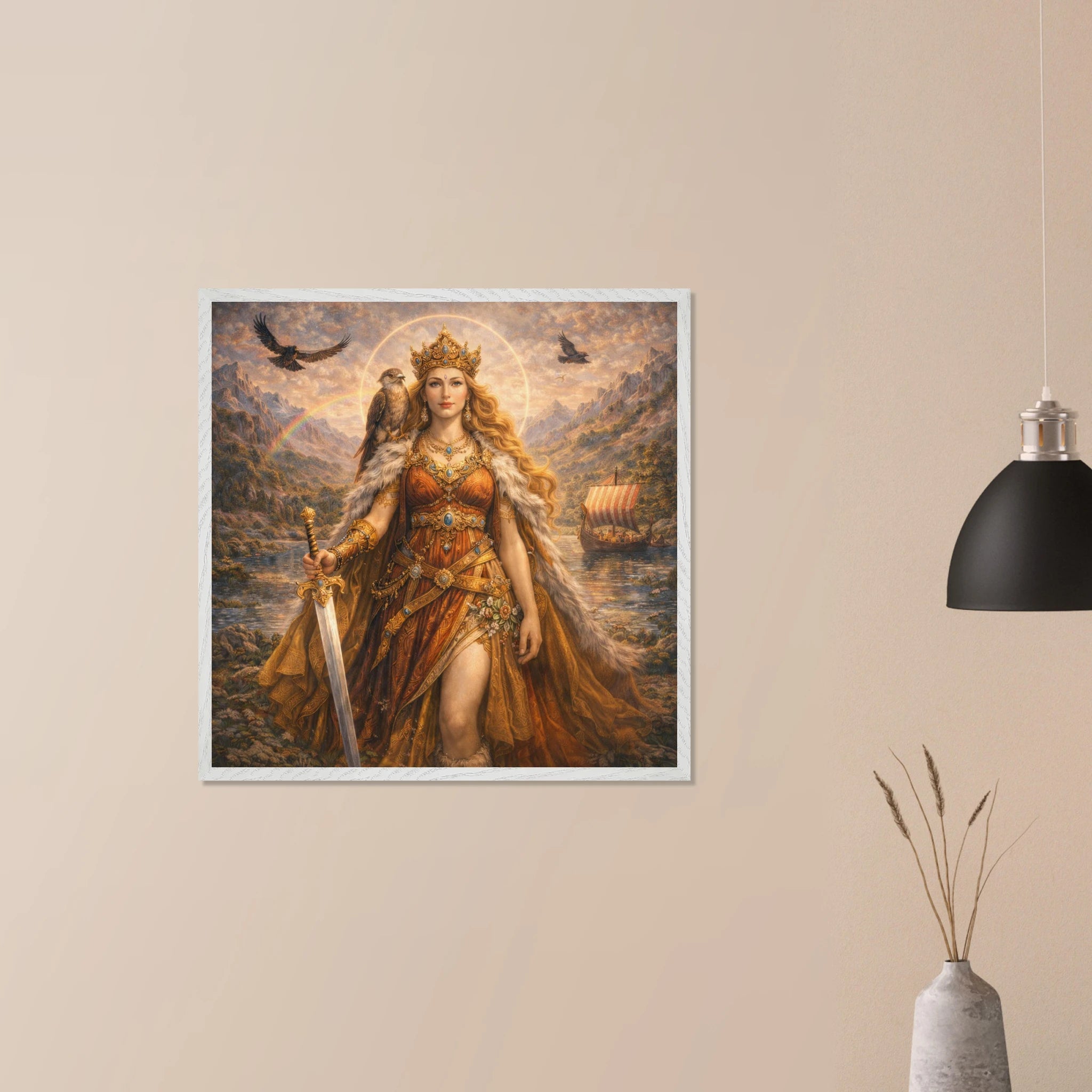 Freya – Mythologie Fine Art Print mit Rahmen | babasan