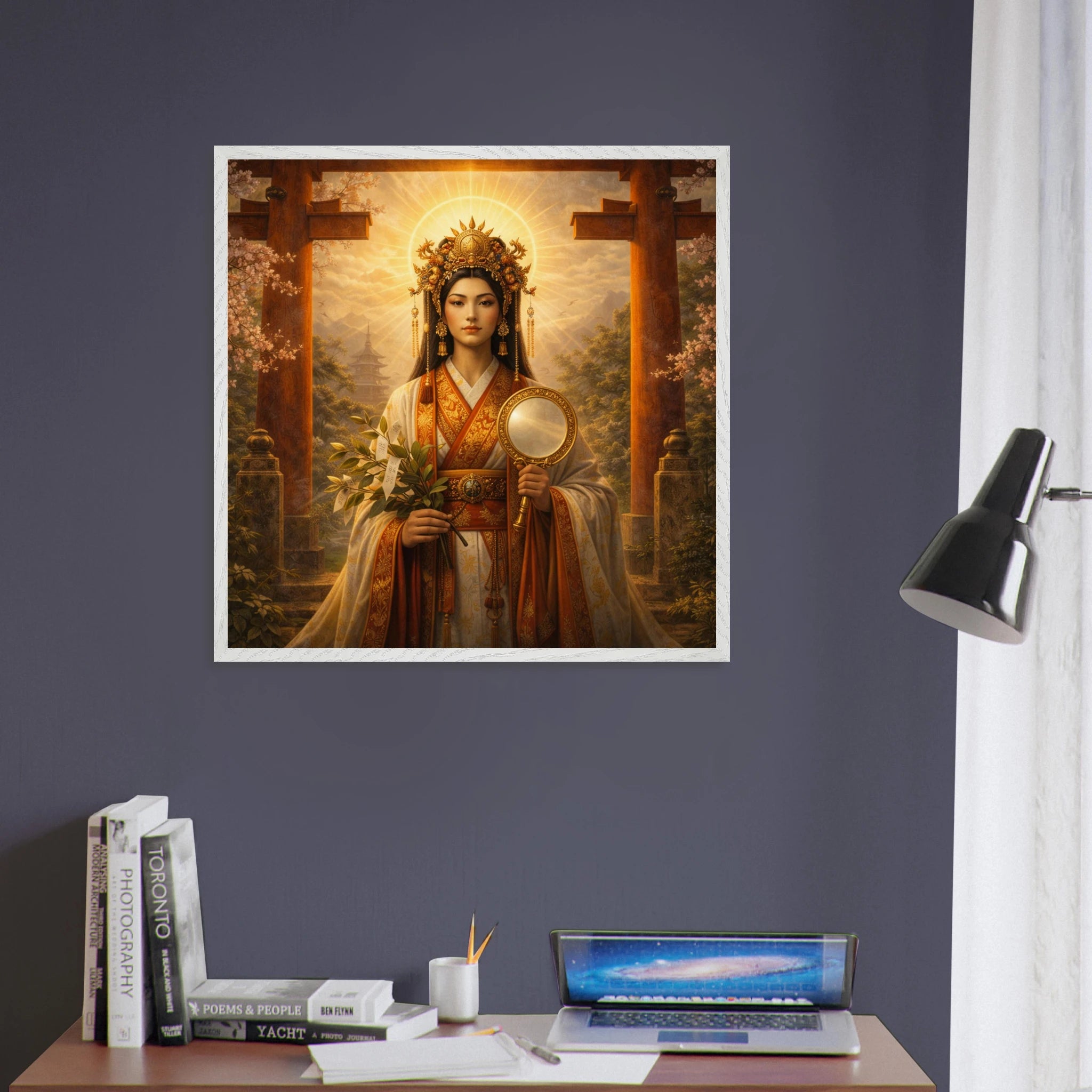 Amaterasu – Mythologie Fine Art Print mit Rahmen | babasan