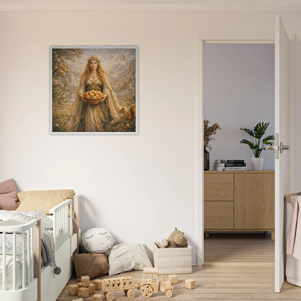 Idun – Mythologie Fine Art Print mit Rahmen | babasan