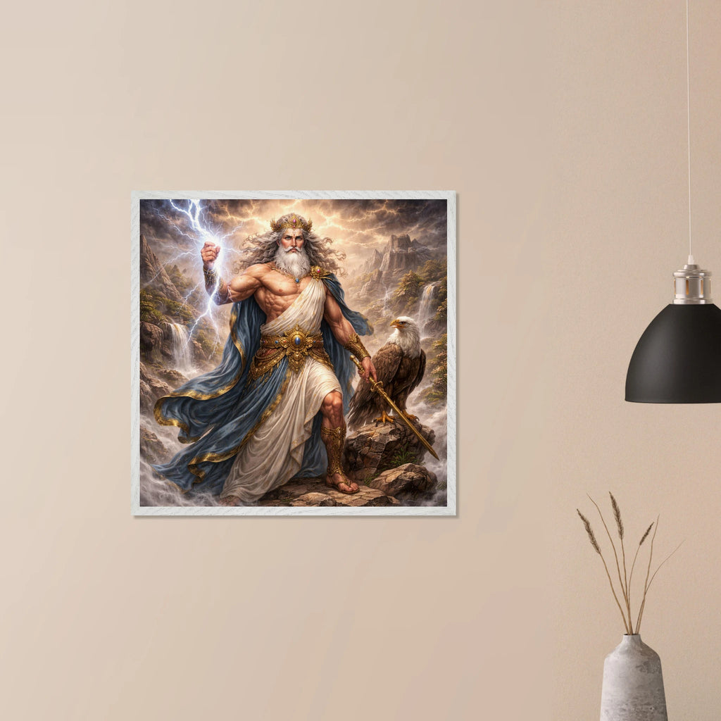 Zeus – Mythologie Fine Art Print mit Rahmen | babasan