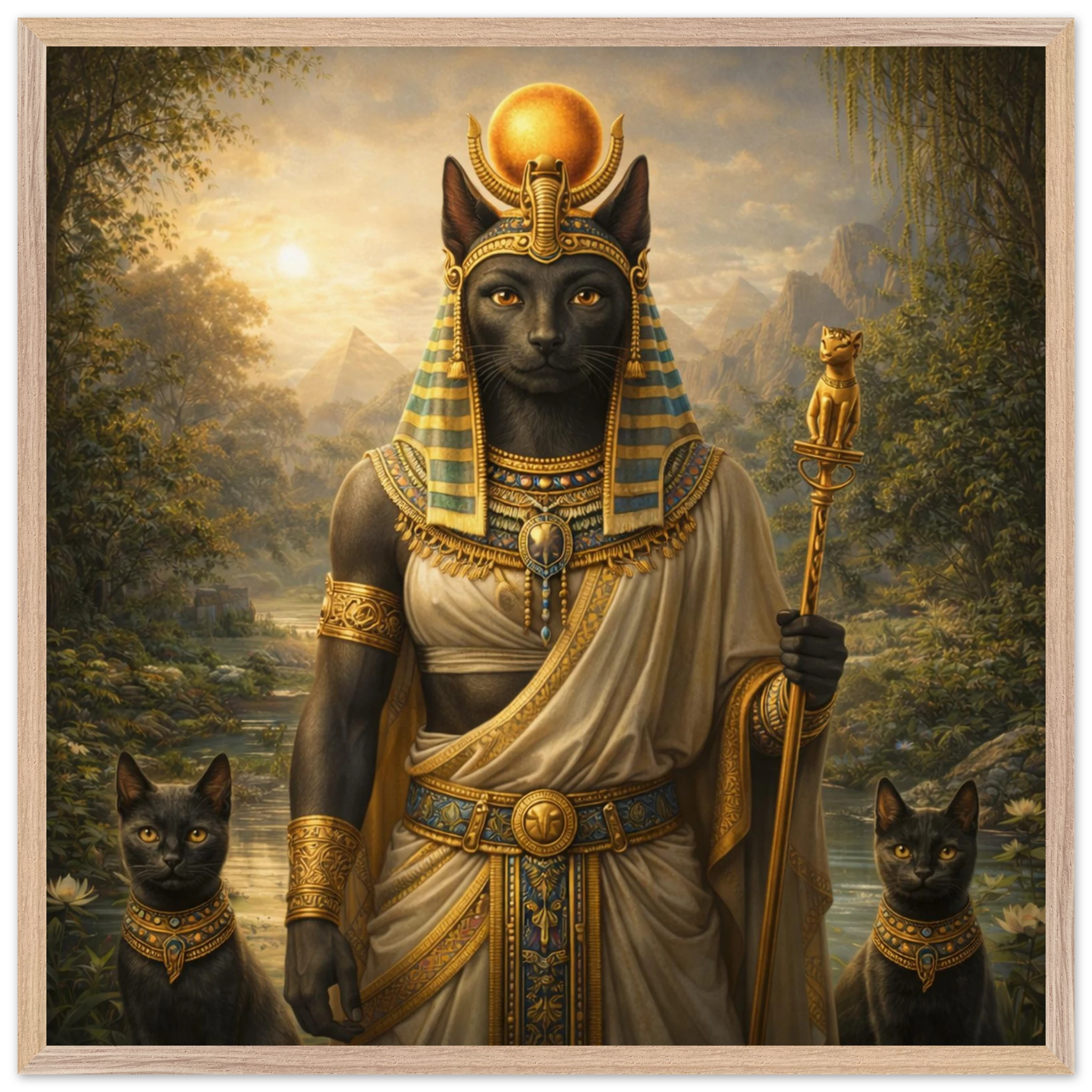 Bastet – Mythologie Fine Art Print mit Rahmen | babasan