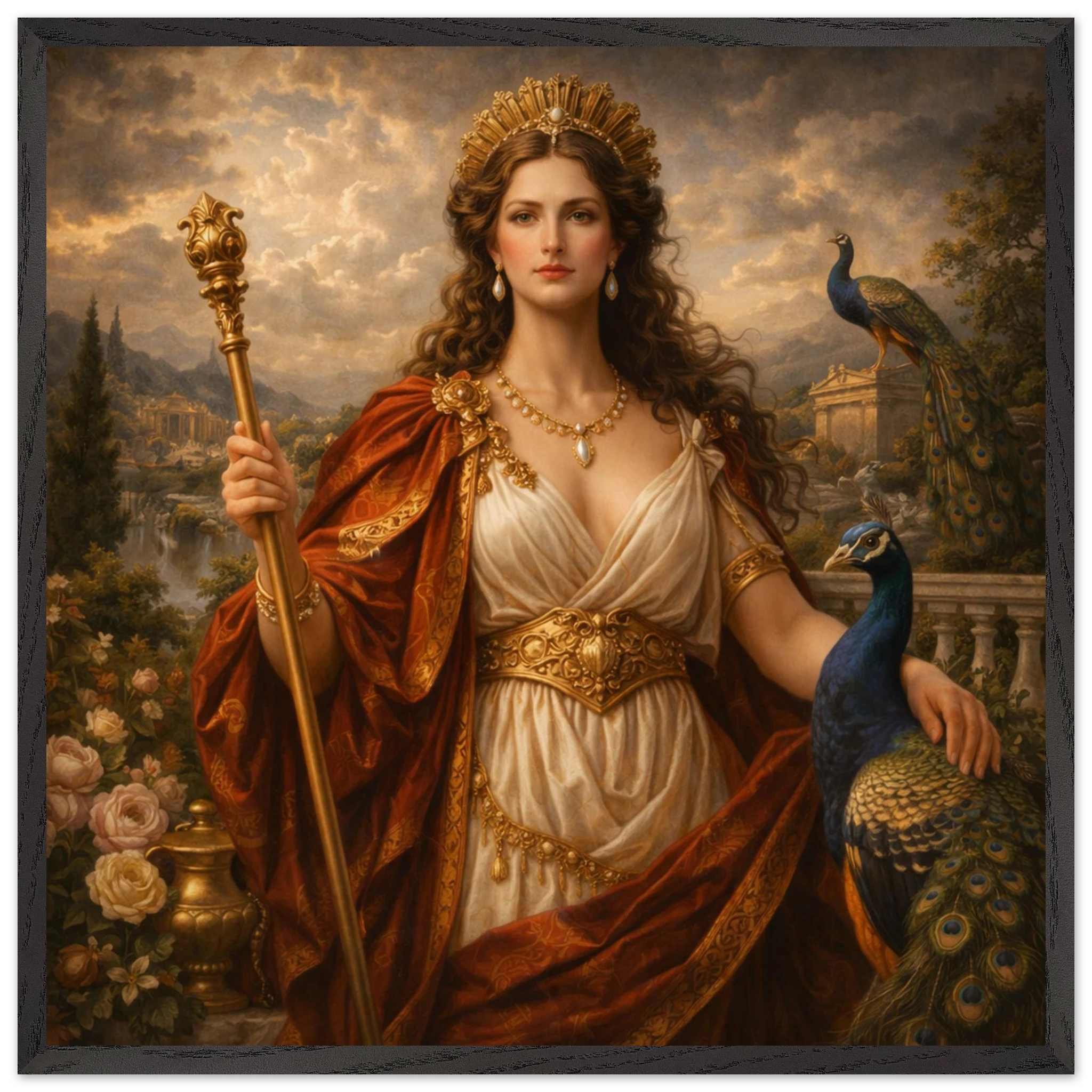 Juno – Mythologie Fine Art Print mit Rahmen | babasan