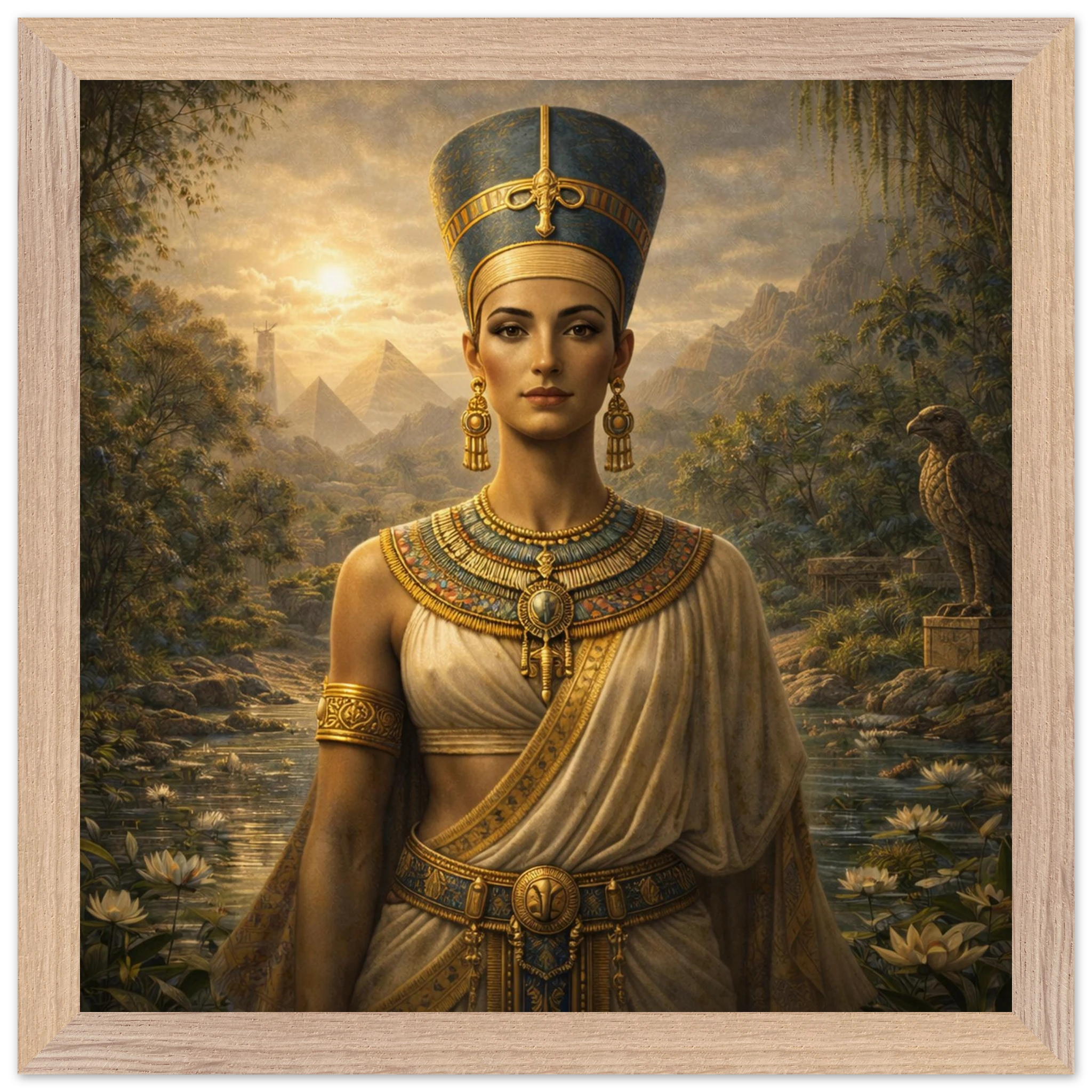 Nofretete – Mythologie Fine Art Print mit Rahmen | babasan