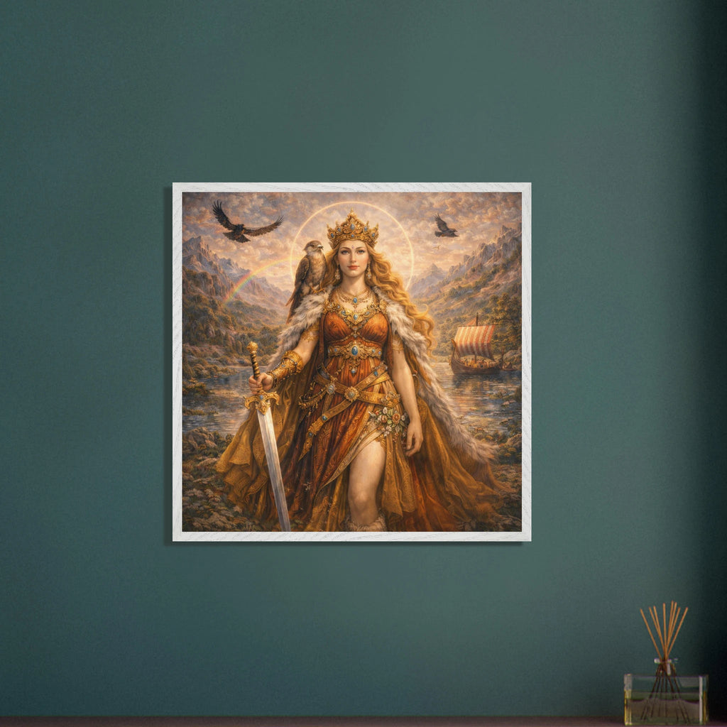 Freya – Mythologie Fine Art Print mit Rahmen | babasan