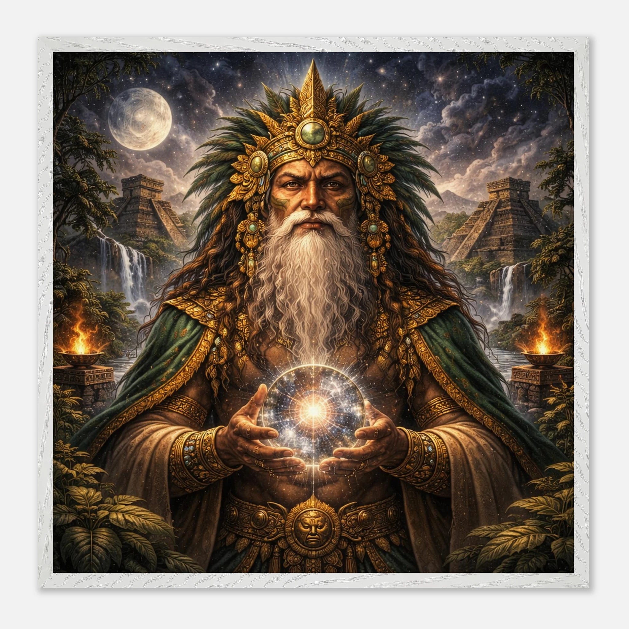 Itzamna – Mythologie Fine Art Print mit Rahmen | babasan
