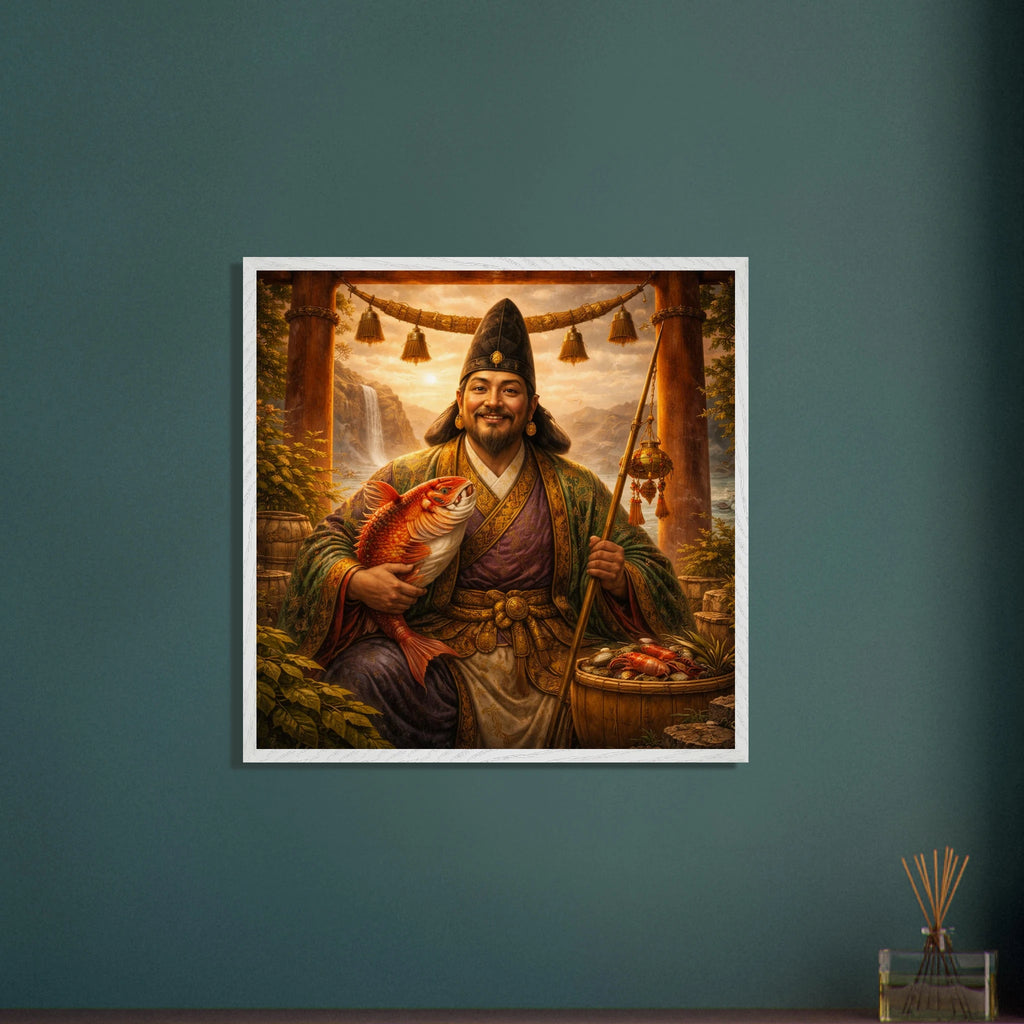 Ebisu – Mythologie Fine Art Print mit Rahmen | babasan