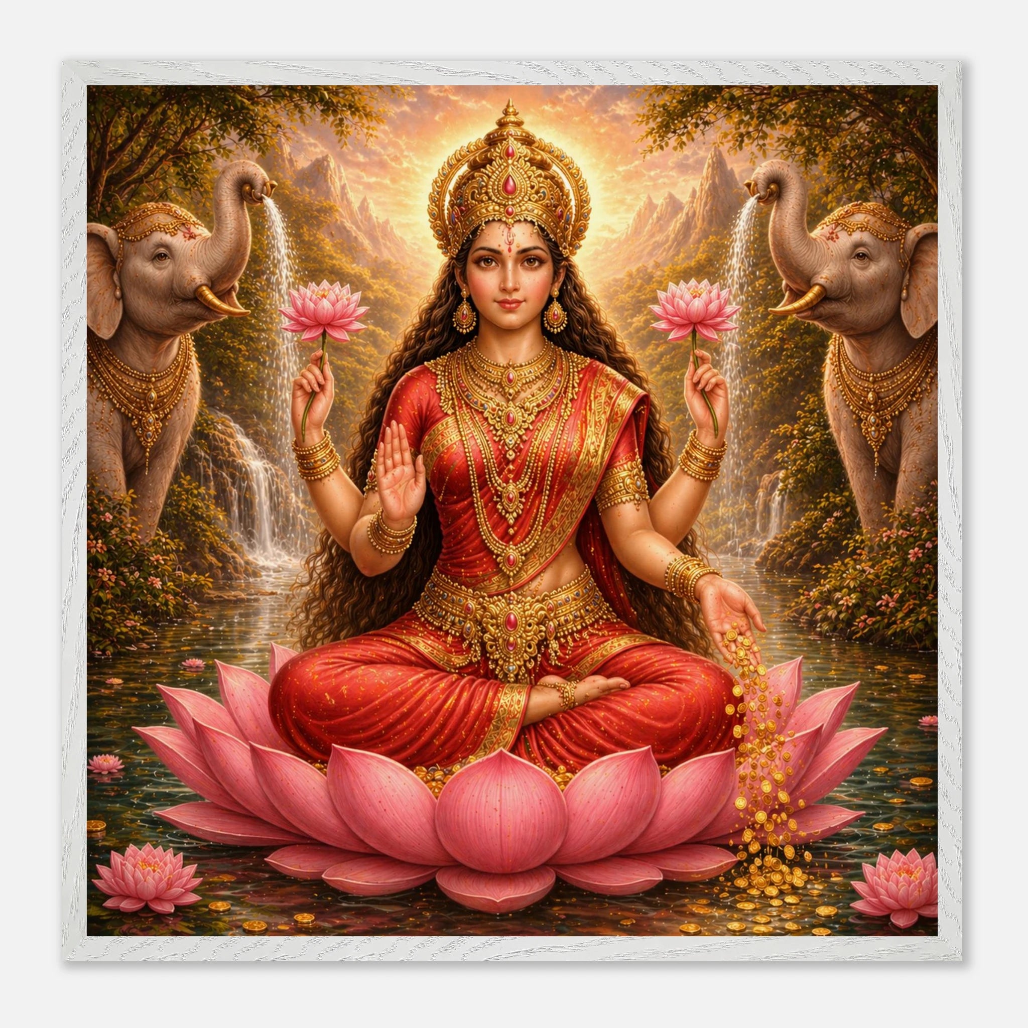 Lakshmi – Mythologie Fine Art Print mit Rahmen | babasan