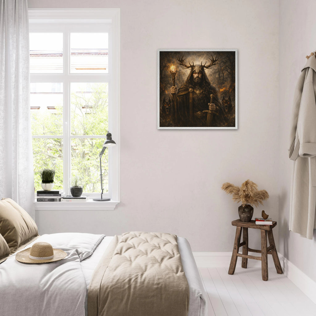 Arawn – Mythologie Fine Art Print mit Rahmen | babasan