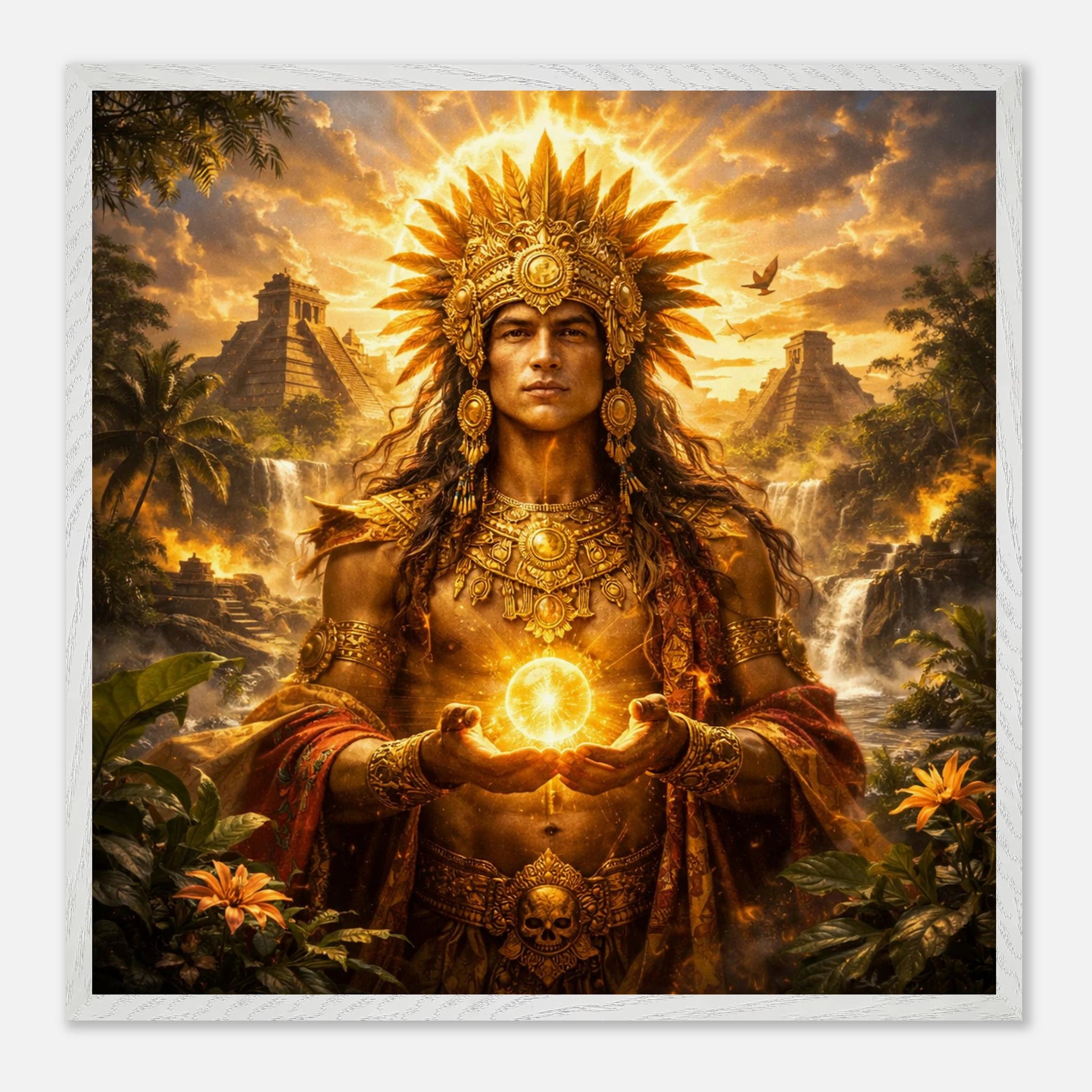 Kinich Ahau – Mythologie Fine Art Print mit Rahmen | babasan