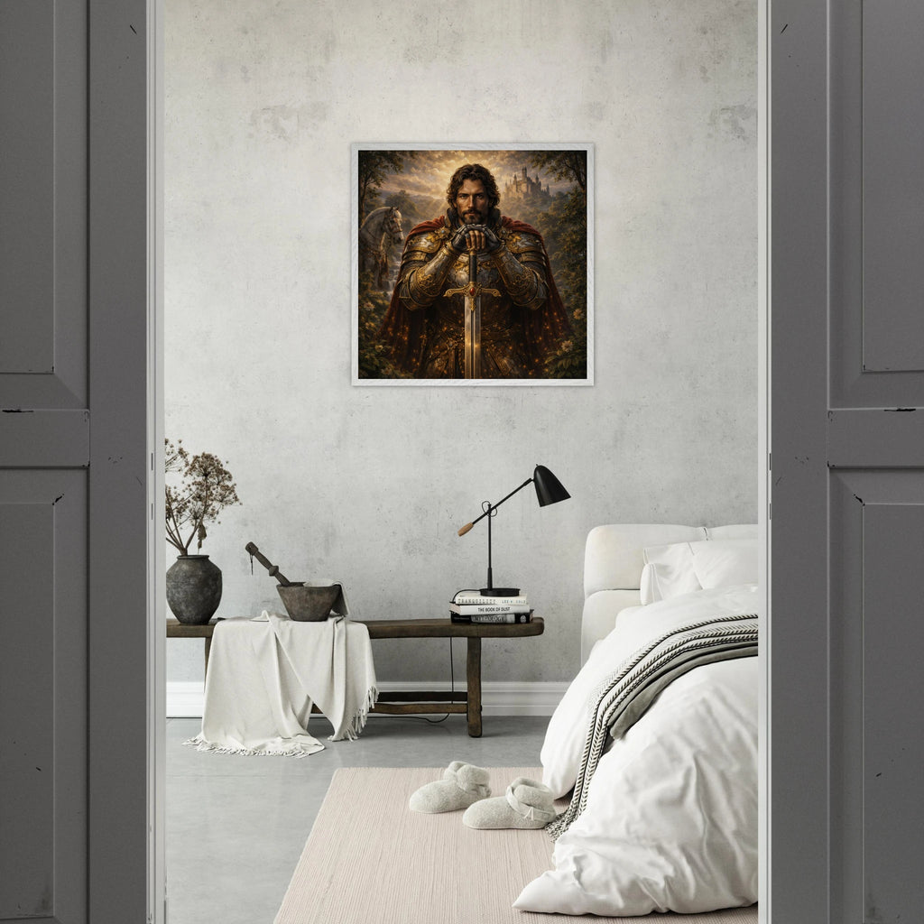 Lancelot – Mythologie Fine Art Print mit Rahmen | babasan