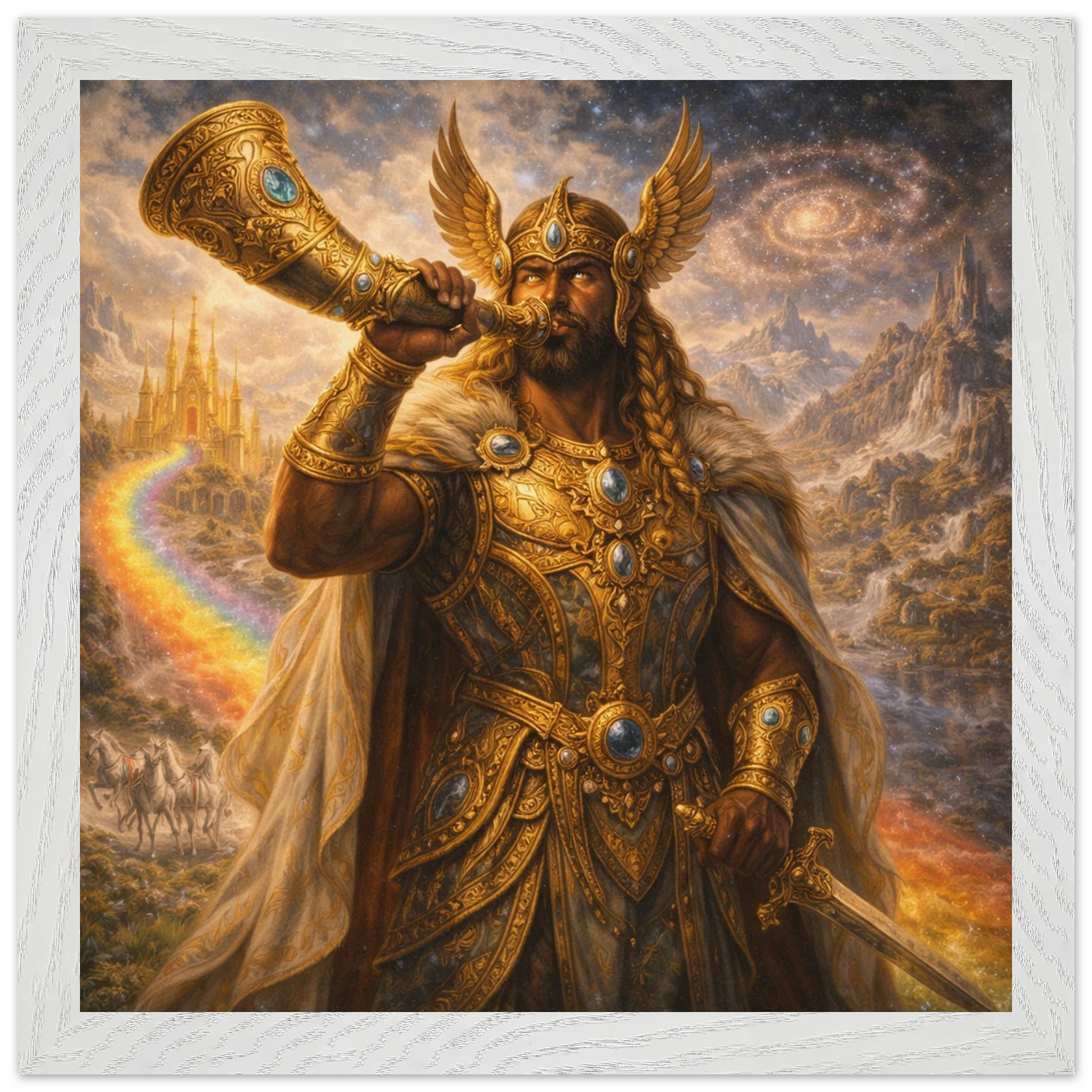 Heimdall – Mythologie Fine Art Print mit Rahmen | babasan