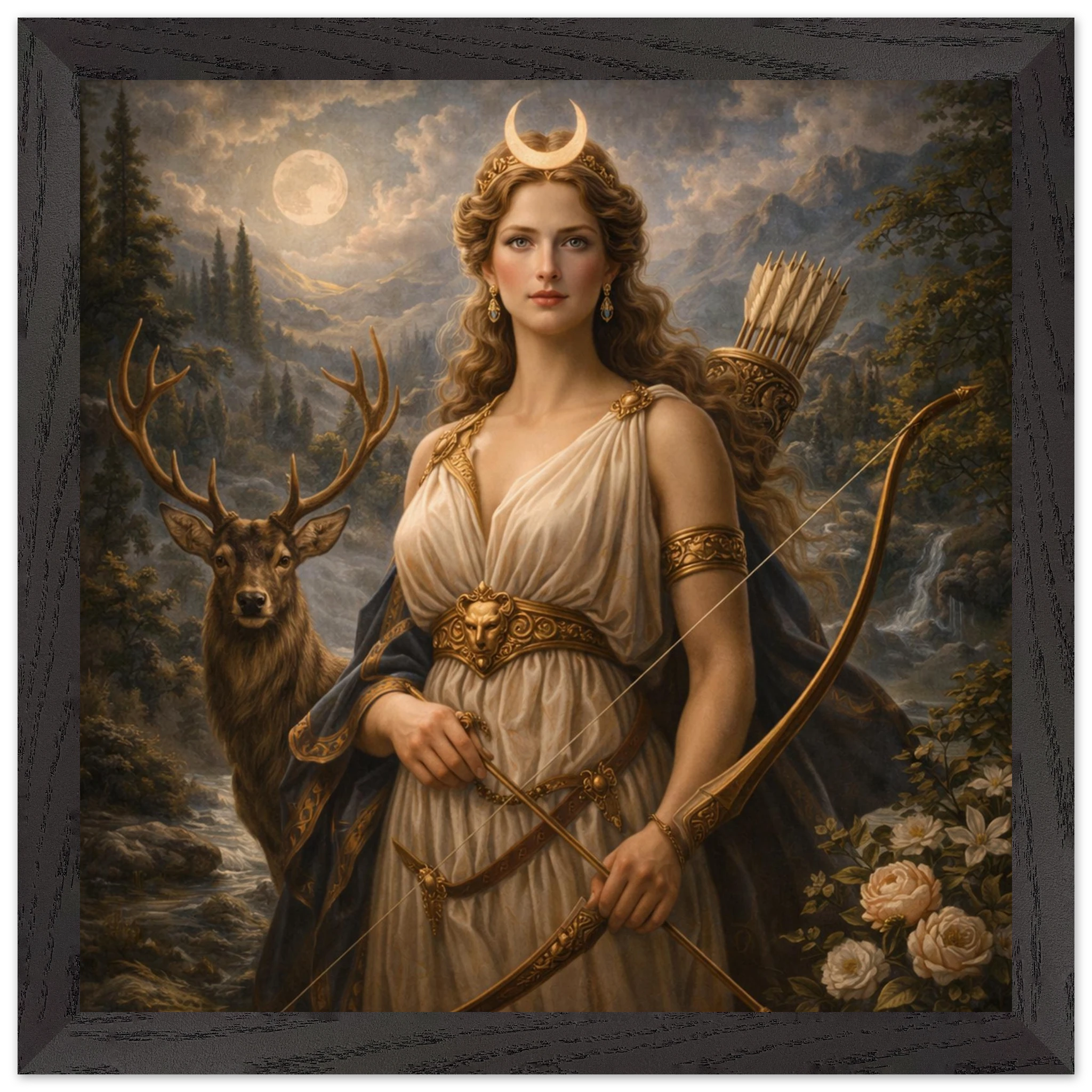 Diana – Mythologie Fine Art Print mit Rahmen | babasan