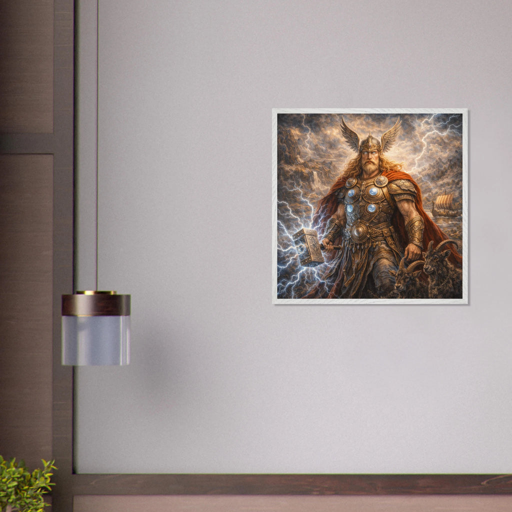 Thor – Mythologie Fine Art Print mit Rahmen | babasan