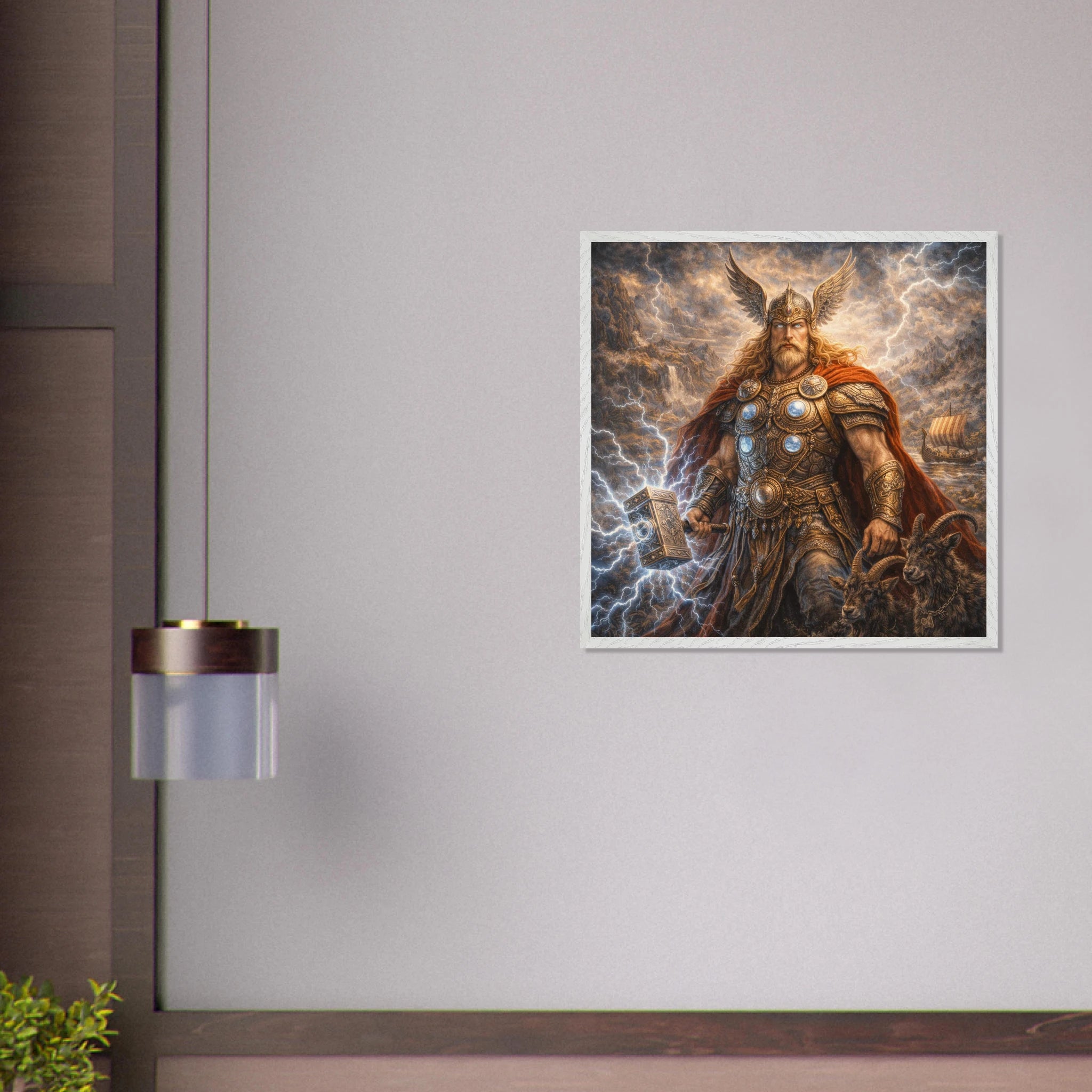 Thor – Mythologie Fine Art Print mit Rahmen | babasan