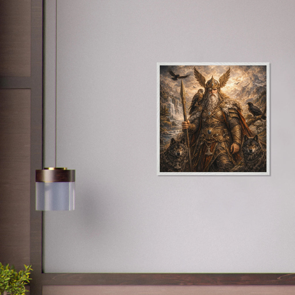 Odin – Mythologie Fine Art Print mit Rahmen | babasan