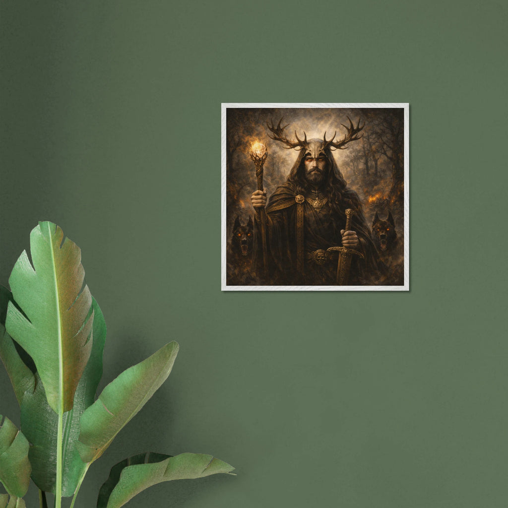 Arawn – Mythologie Fine Art Print mit Rahmen | babasan