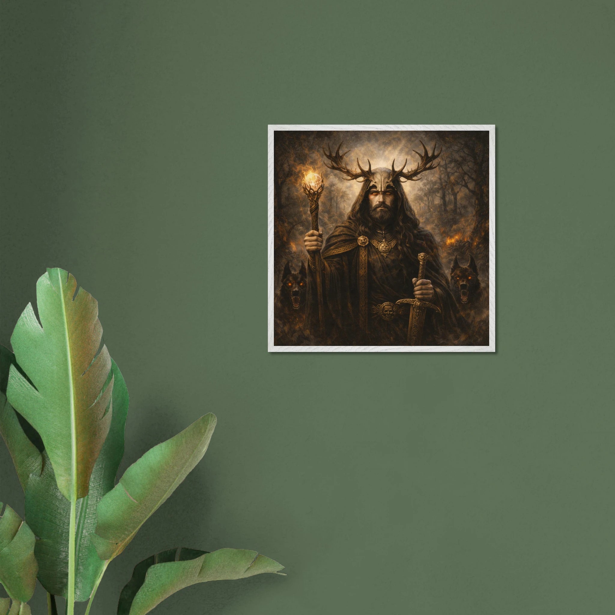 Arawn – Mythologie Fine Art Print mit Rahmen | babasan