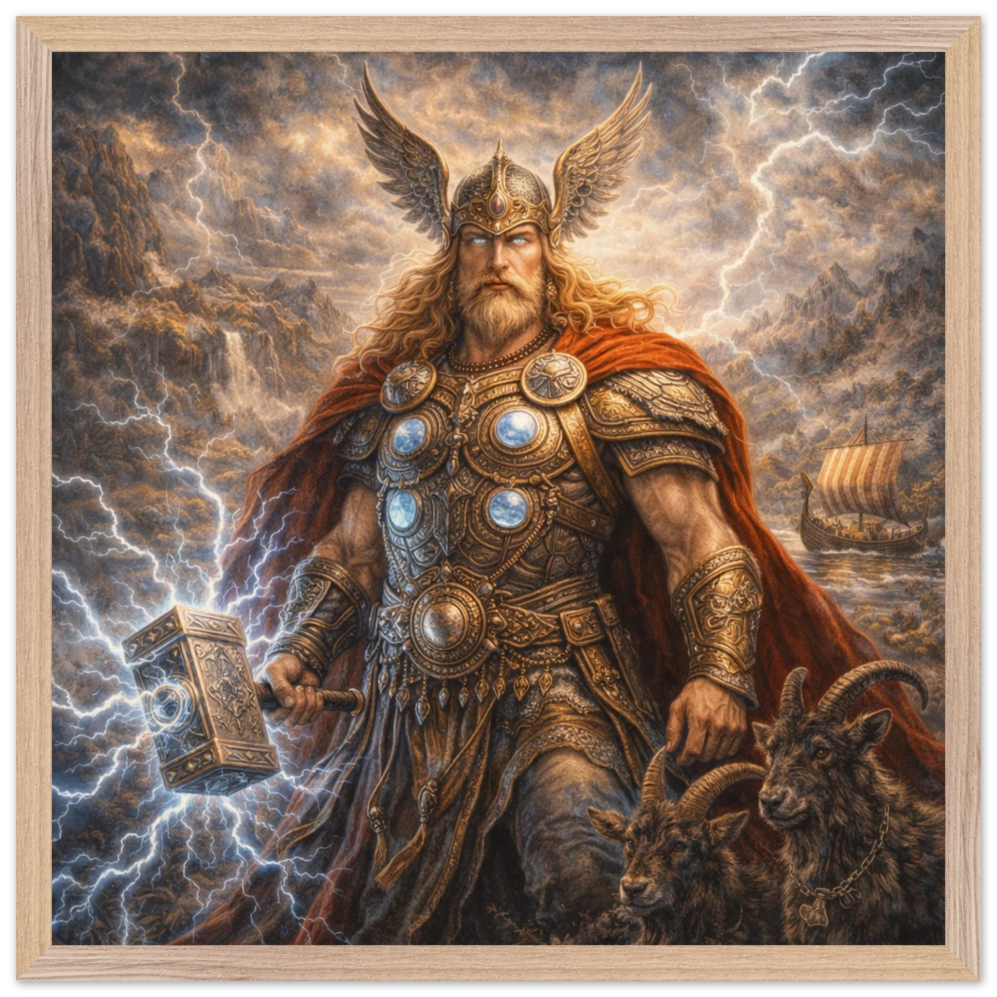 Thor – Mythologie Fine Art Print mit Rahmen | babasan