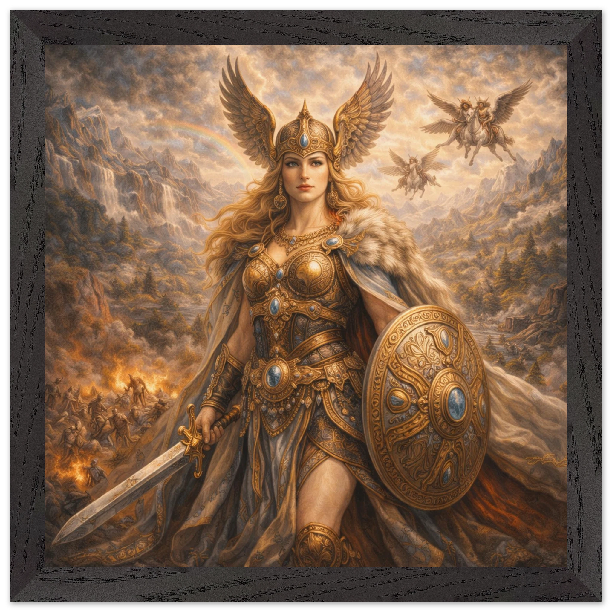 Walküre – Mythologie Fine Art Print mit Rahmen | babasan