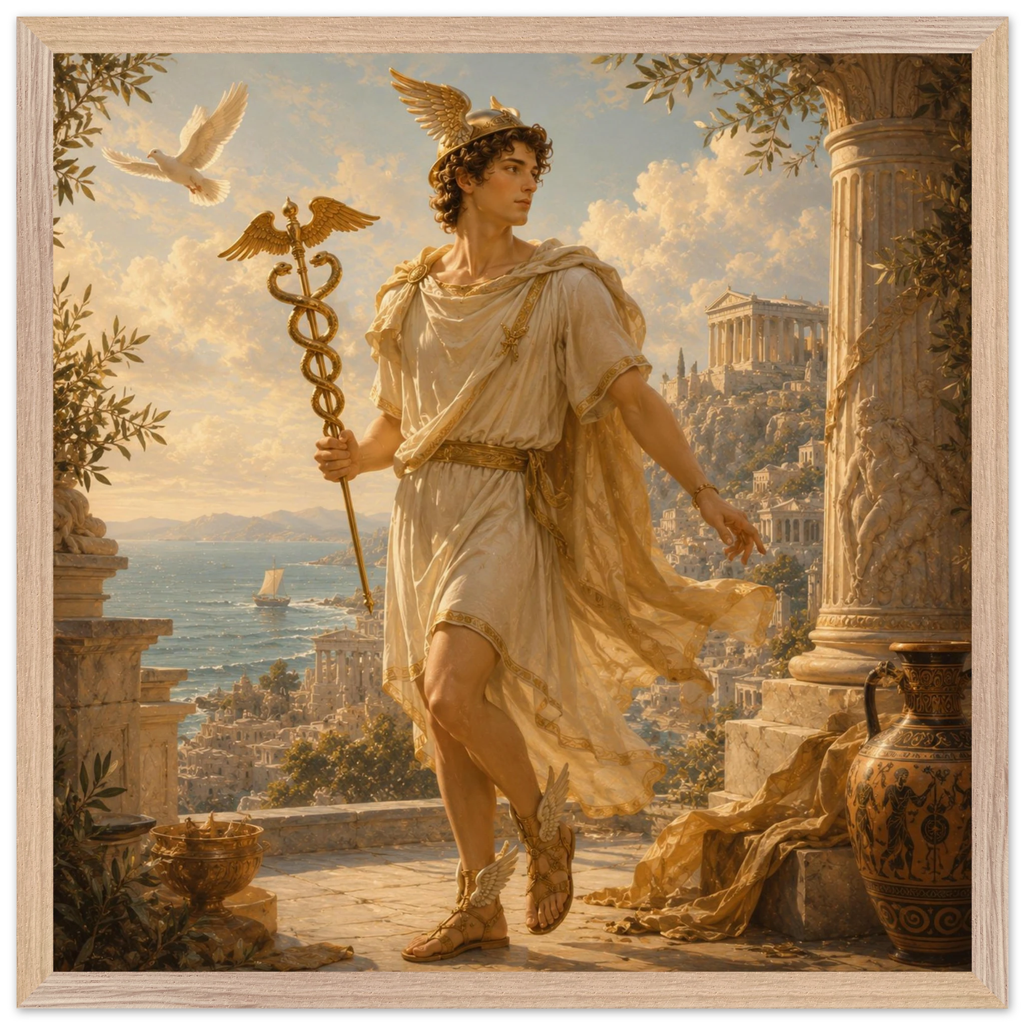 Hermes – Mythologie Fine Art Print mit Rahmen | babasan