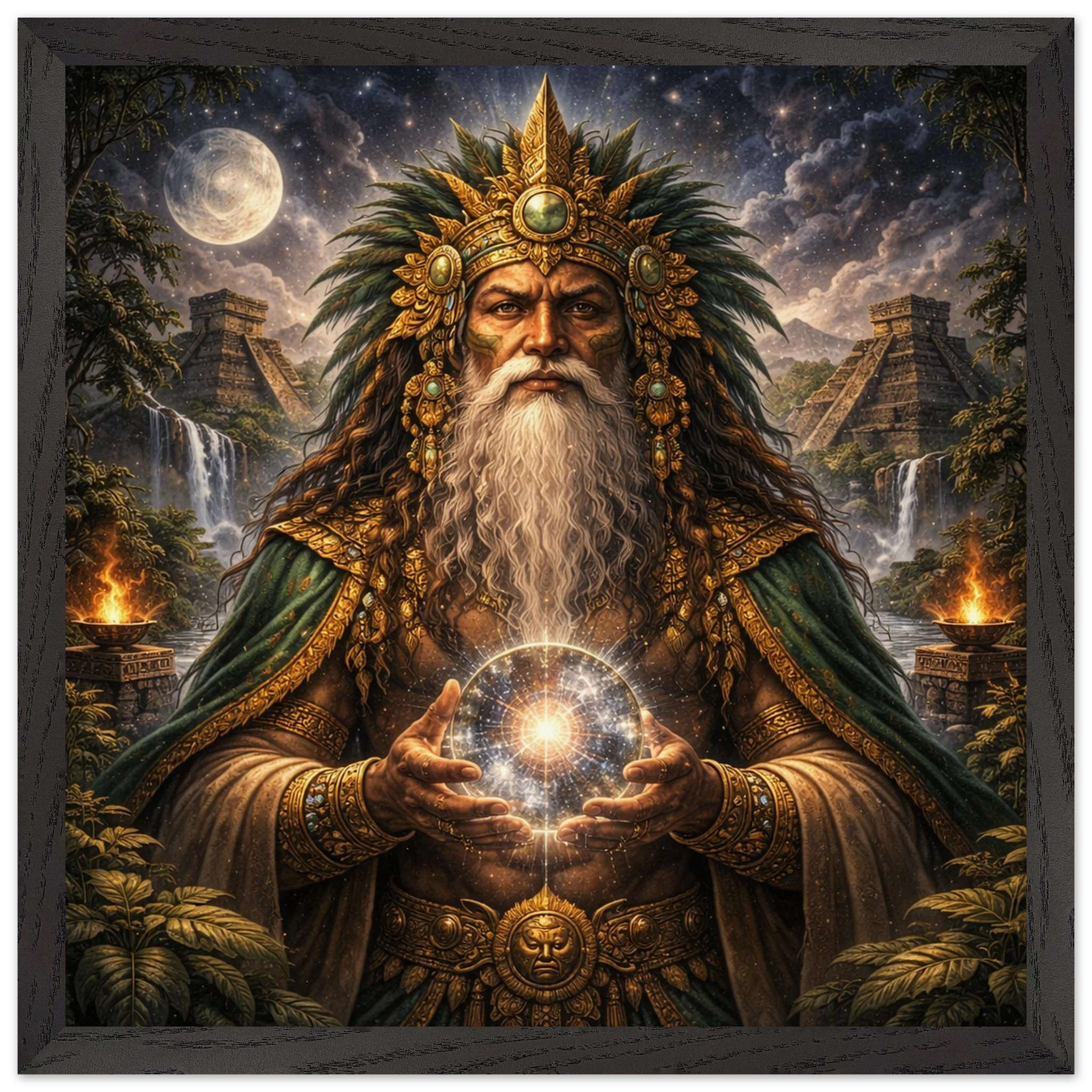 Itzamna – Mythologie Fine Art Print mit Rahmen | babasan