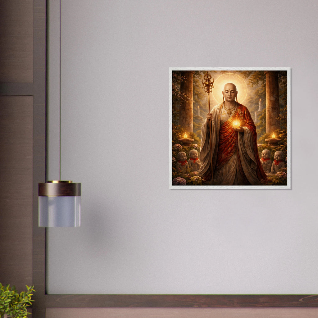 Jizō – Mythologie Fine Art Print mit Rahmen | babasan