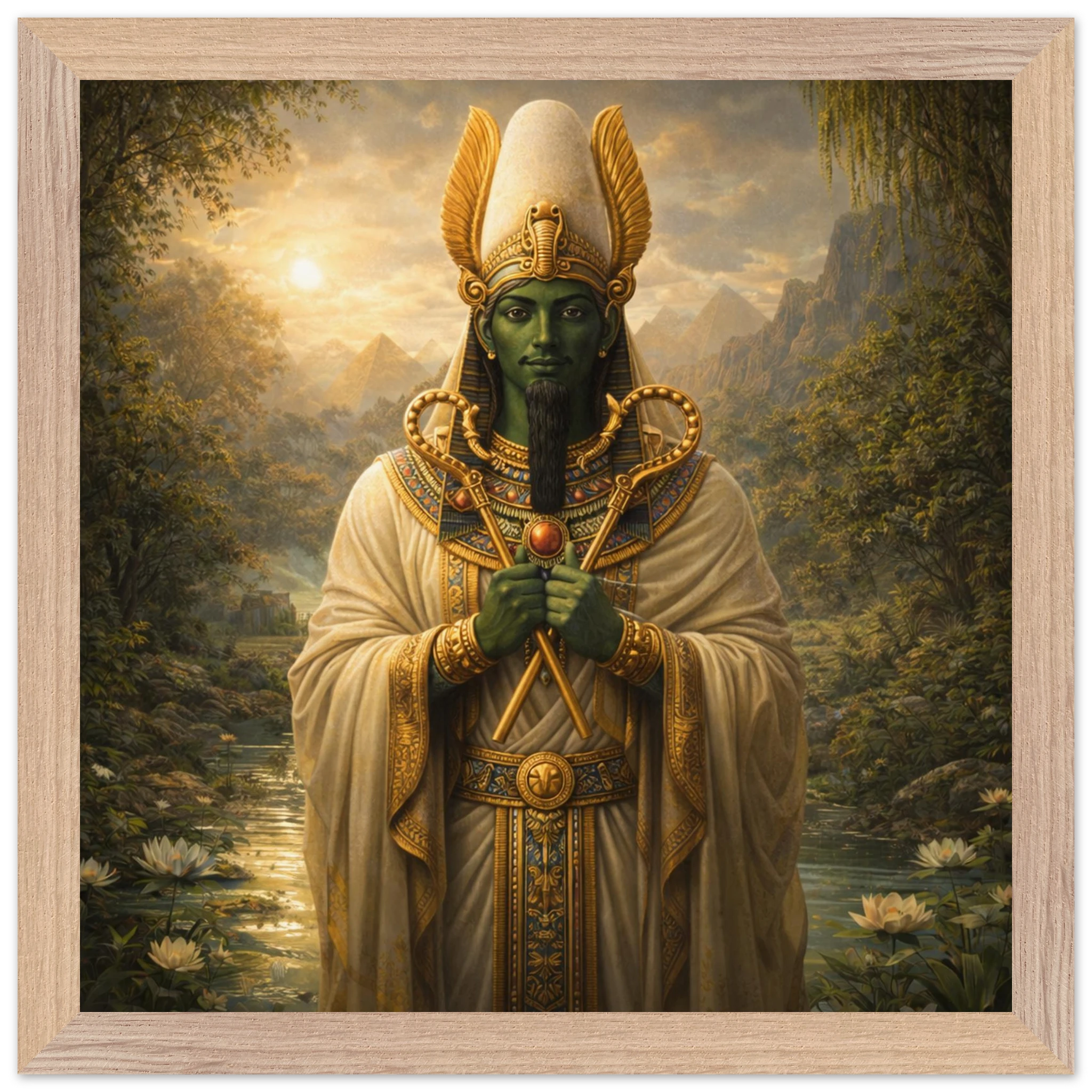Osiris – Mythologie Fine Art Print mit Rahmen | babasan