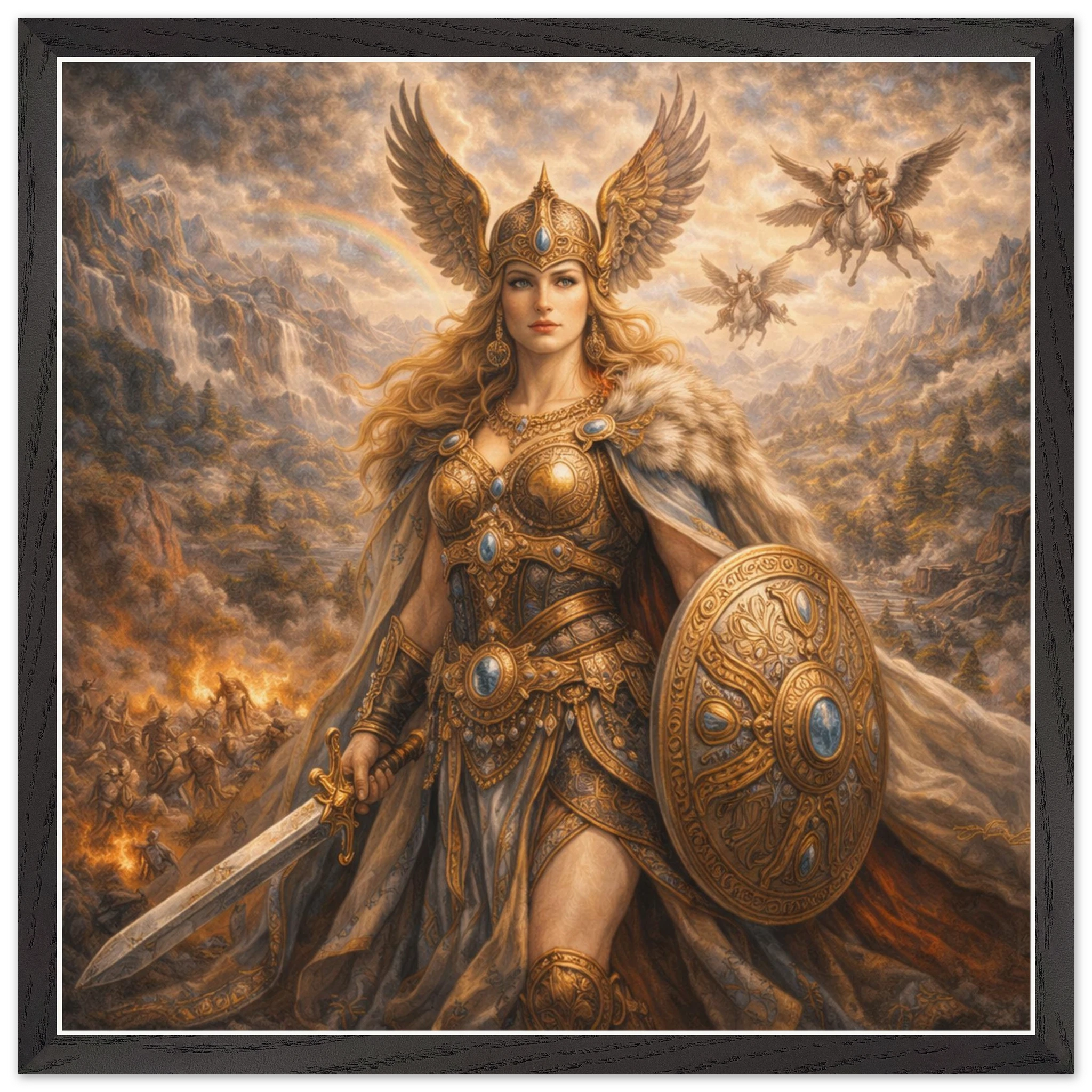 Walküre – Mythologie Fine Art Print mit Rahmen | babasan