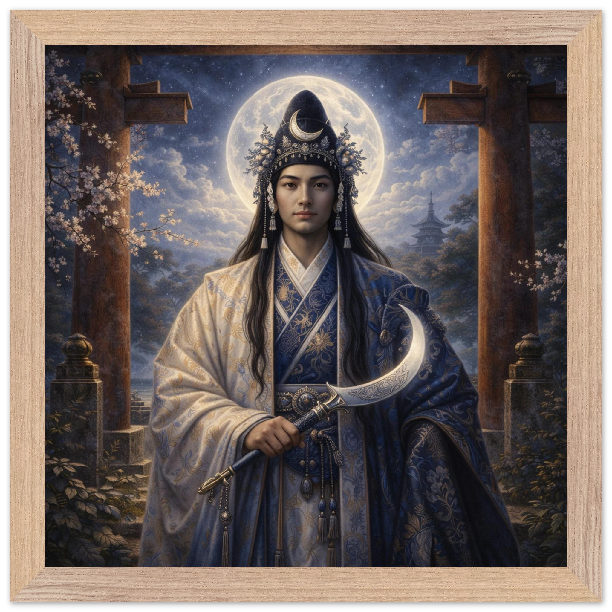 Tsukiyomi – Mythologie Fine Art Print mit Rahmen | babasan