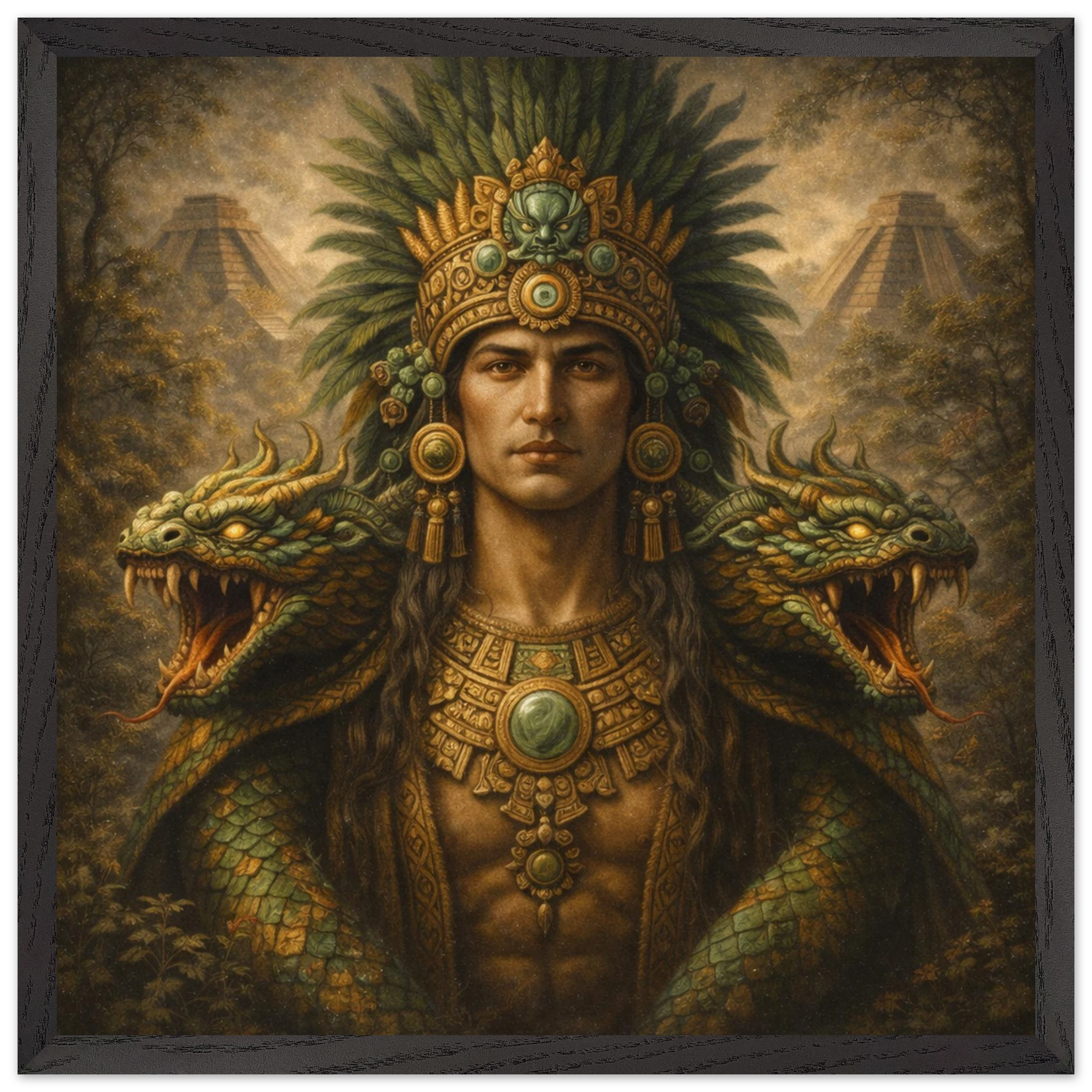 Kukulkan – Mythologie Fine Art Print mit Rahmen | babasan