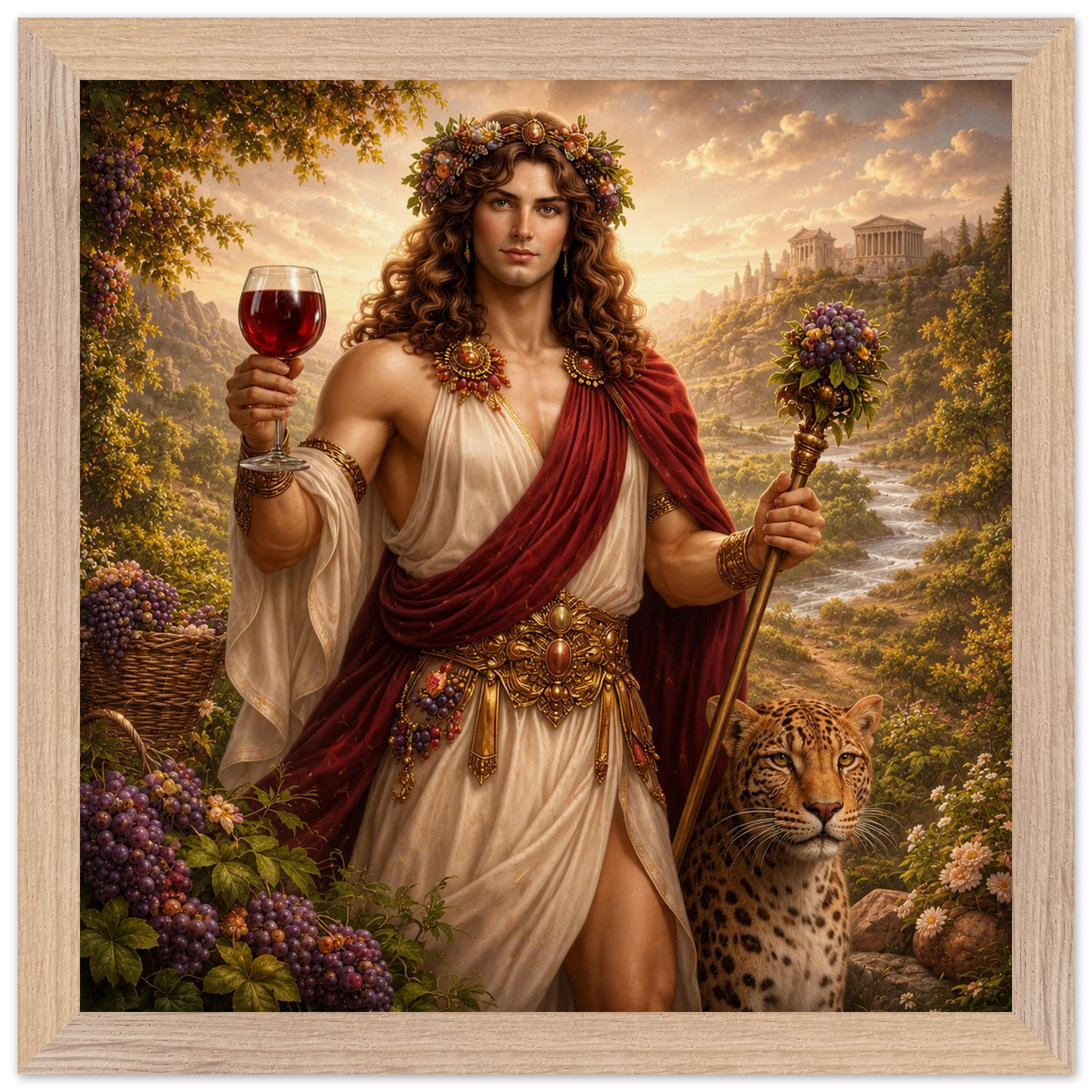 Dionysos – Mythologie Fine Art Print mit Rahmen | babasan