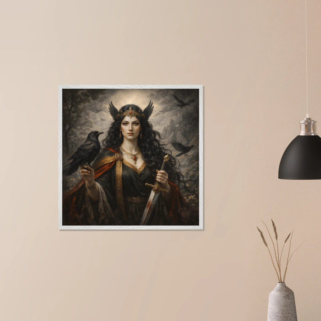 Morrigan – Mythologie Fine Art Print mit Rahmen | babasan